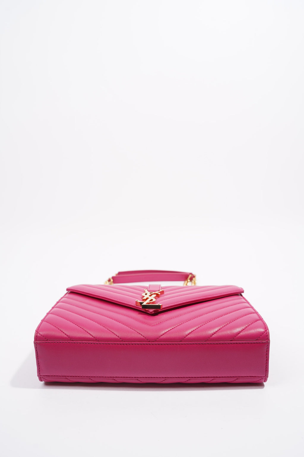 Saint Laurent Womens Chevron Envelope Bag Pink Medium
