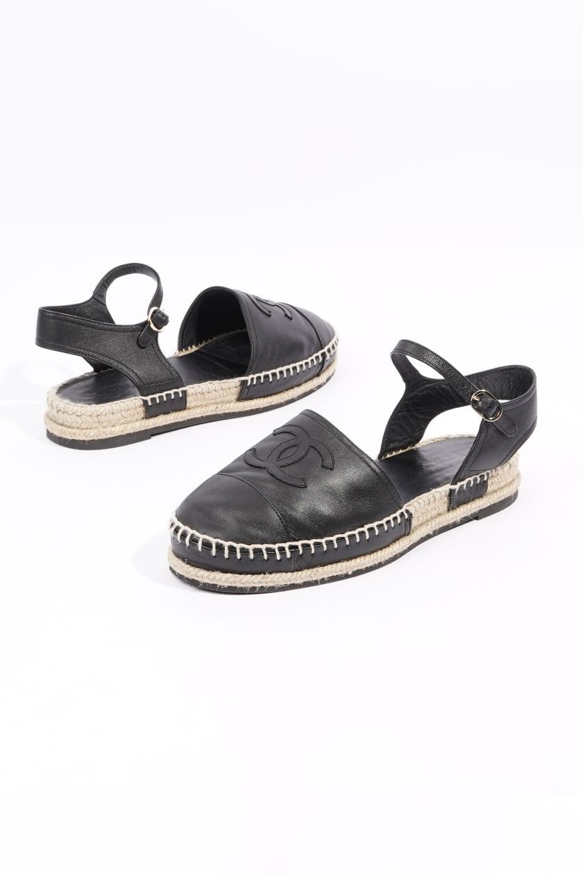 Chanel Womens Strap Espadrilles Black EU 38 / UK 5