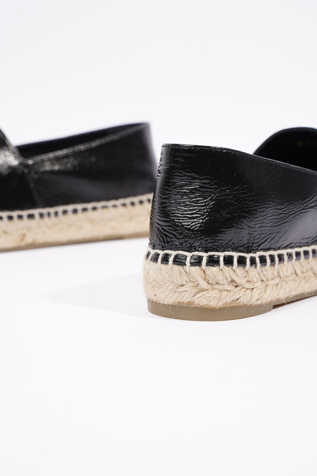 Chanel Womens Espadrilles Black Patent Leather EU 36 / UK 3