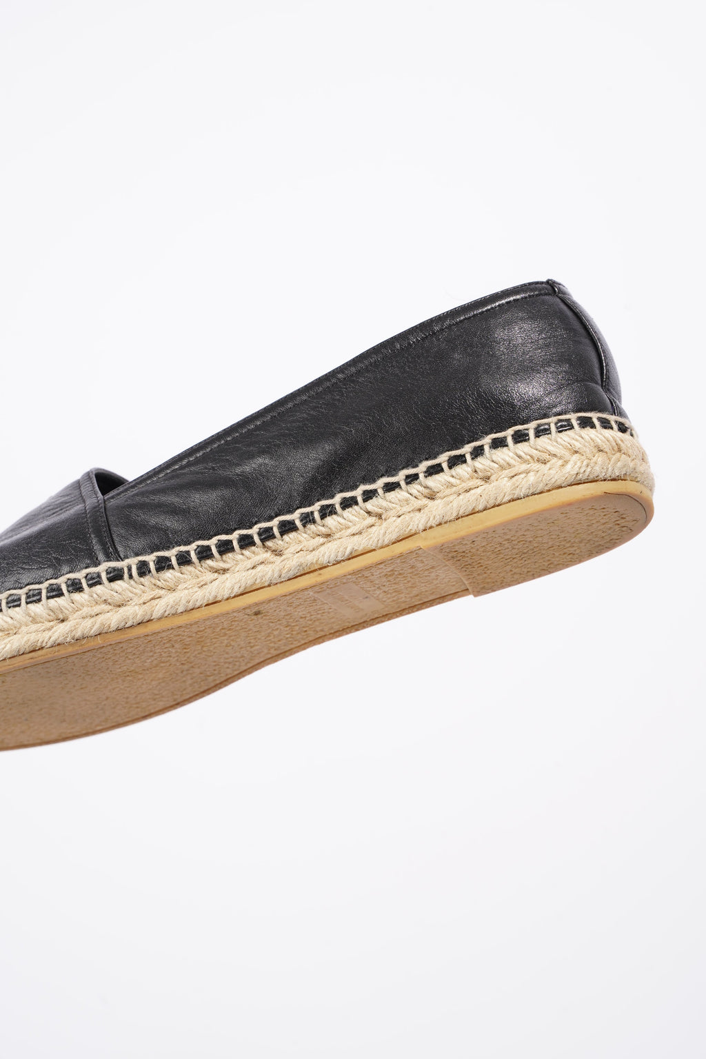 Saint Laurent Womens Espadrille Nappa Nero Black / Leather EU 40 / UK 7