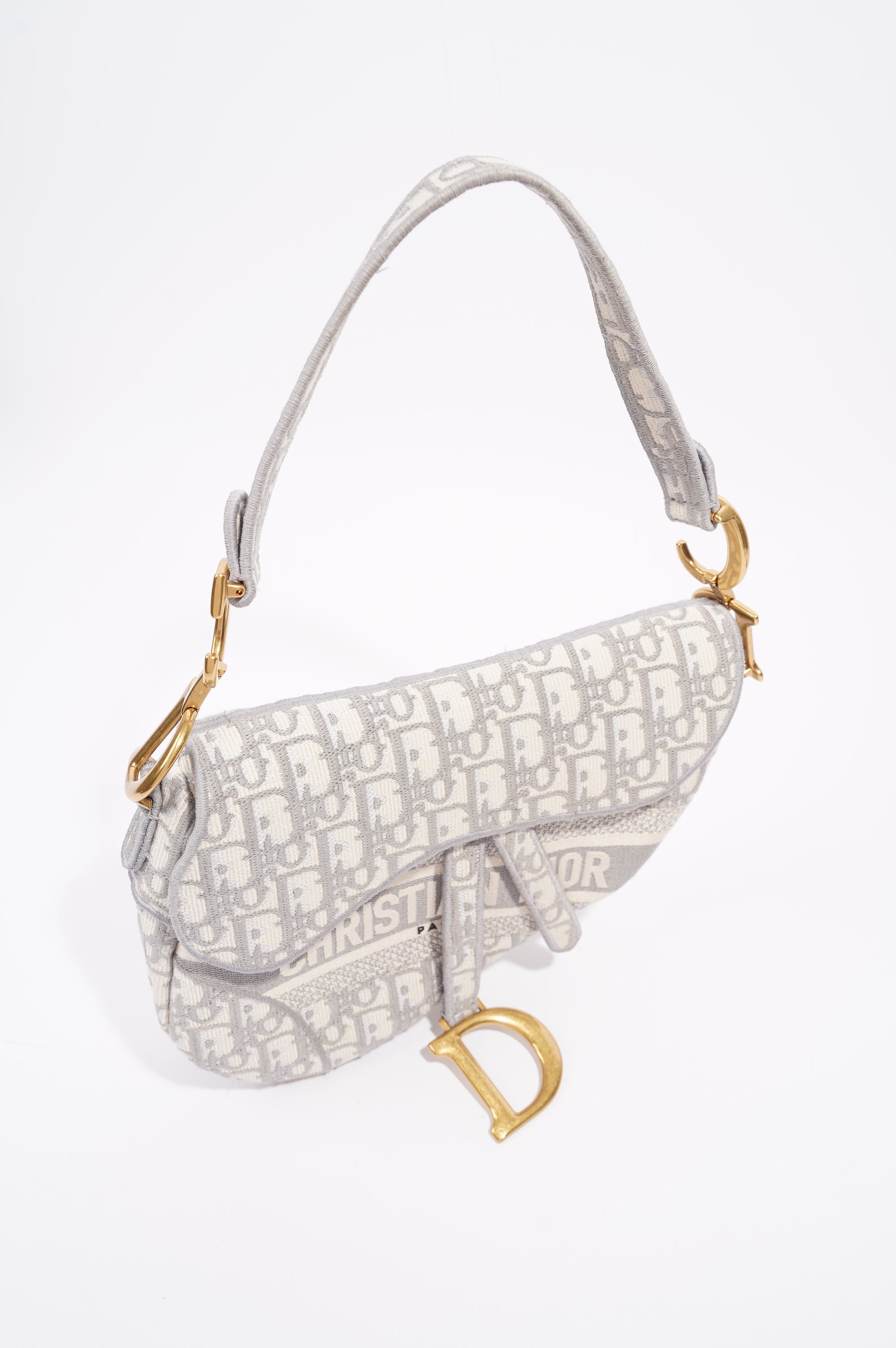 Christian Dior Womens Saddle Bag Grey