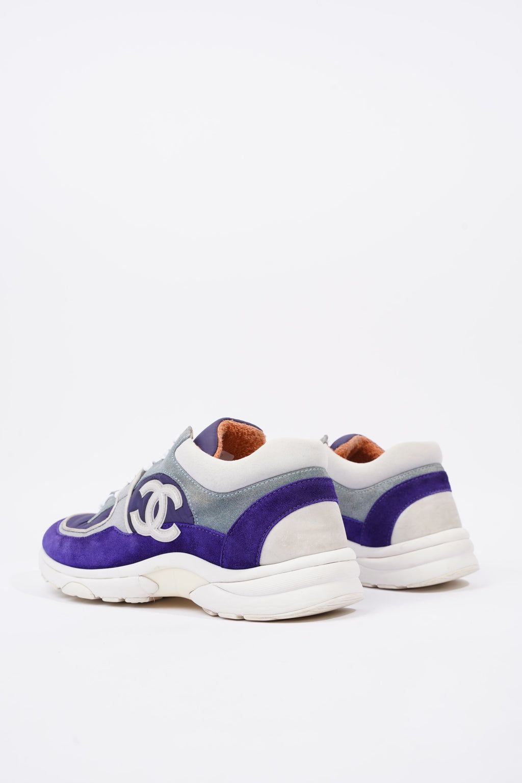 Chanel Womens CC Logo Sneaker Blue / White / Orange EU 39 / UK 6