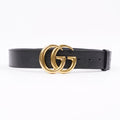 Gucci Womens Marmont GG Buckle Belt Black Leather 80cm - 32"