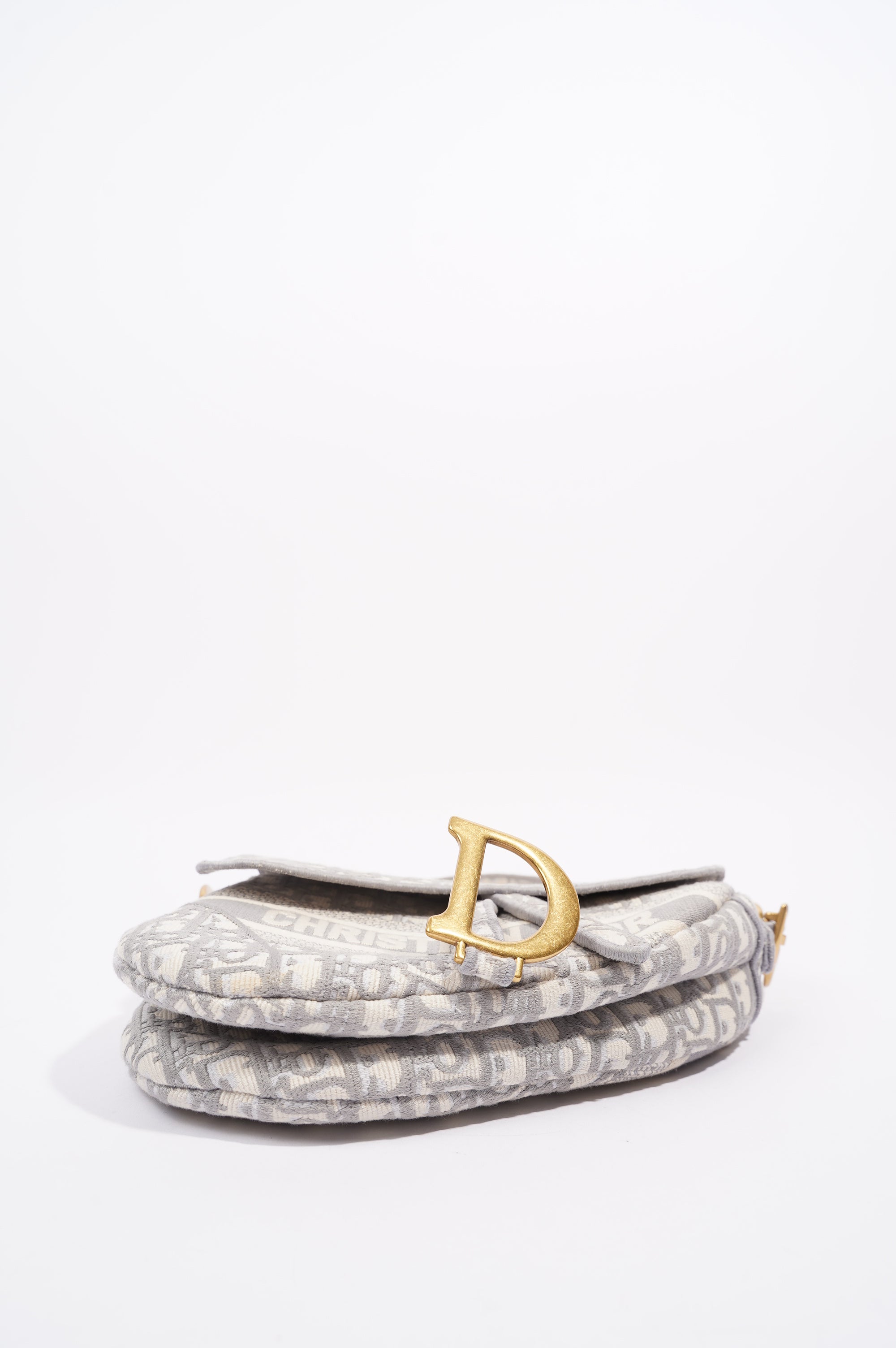 Christian Dior Womens Saddle Bag Grey