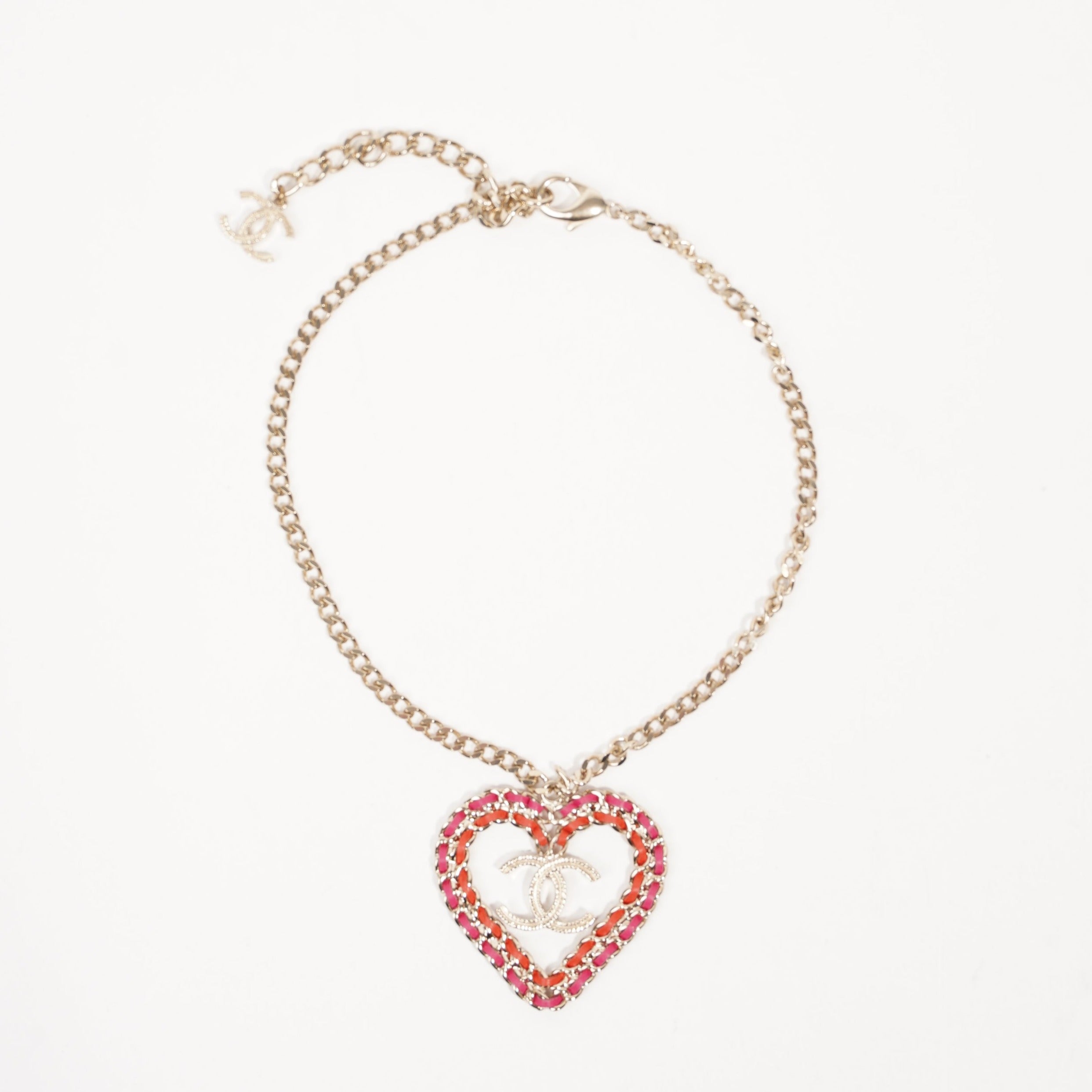 Chanel Womens CC Heart Necklace