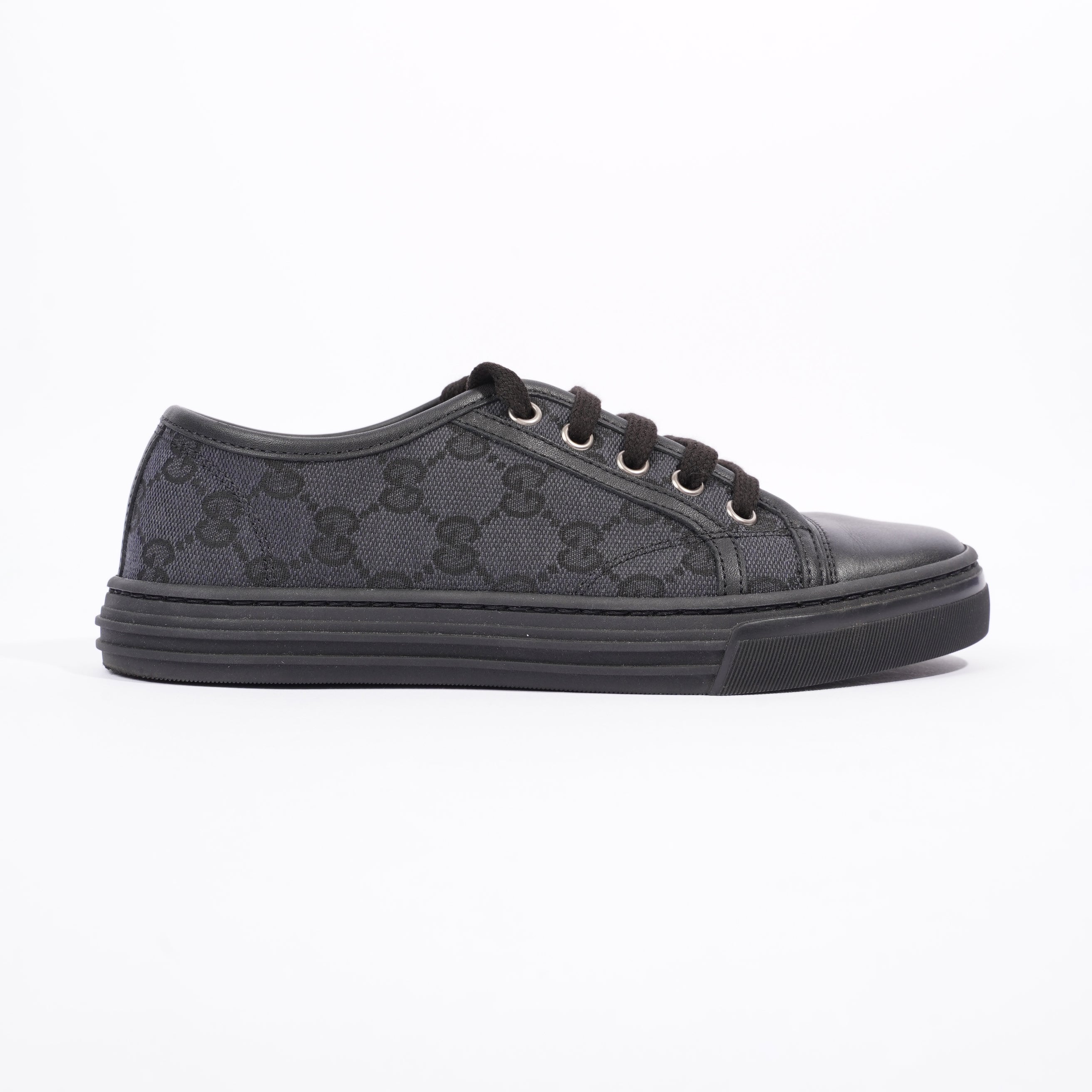 Gucci Womens GG Low Top Sneaker Black EU 34.5 / UK 1.5