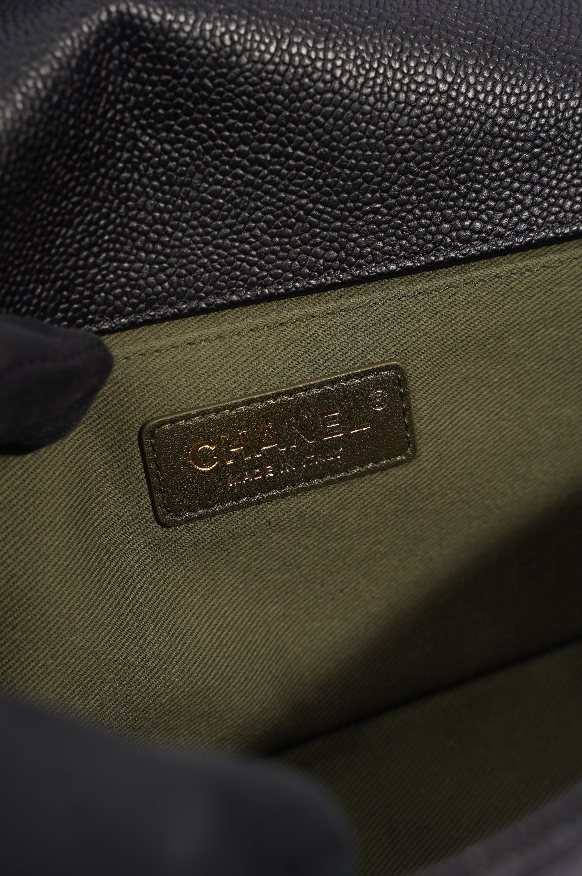 Chanel Womens Boy Bag Black Caviar Medium
