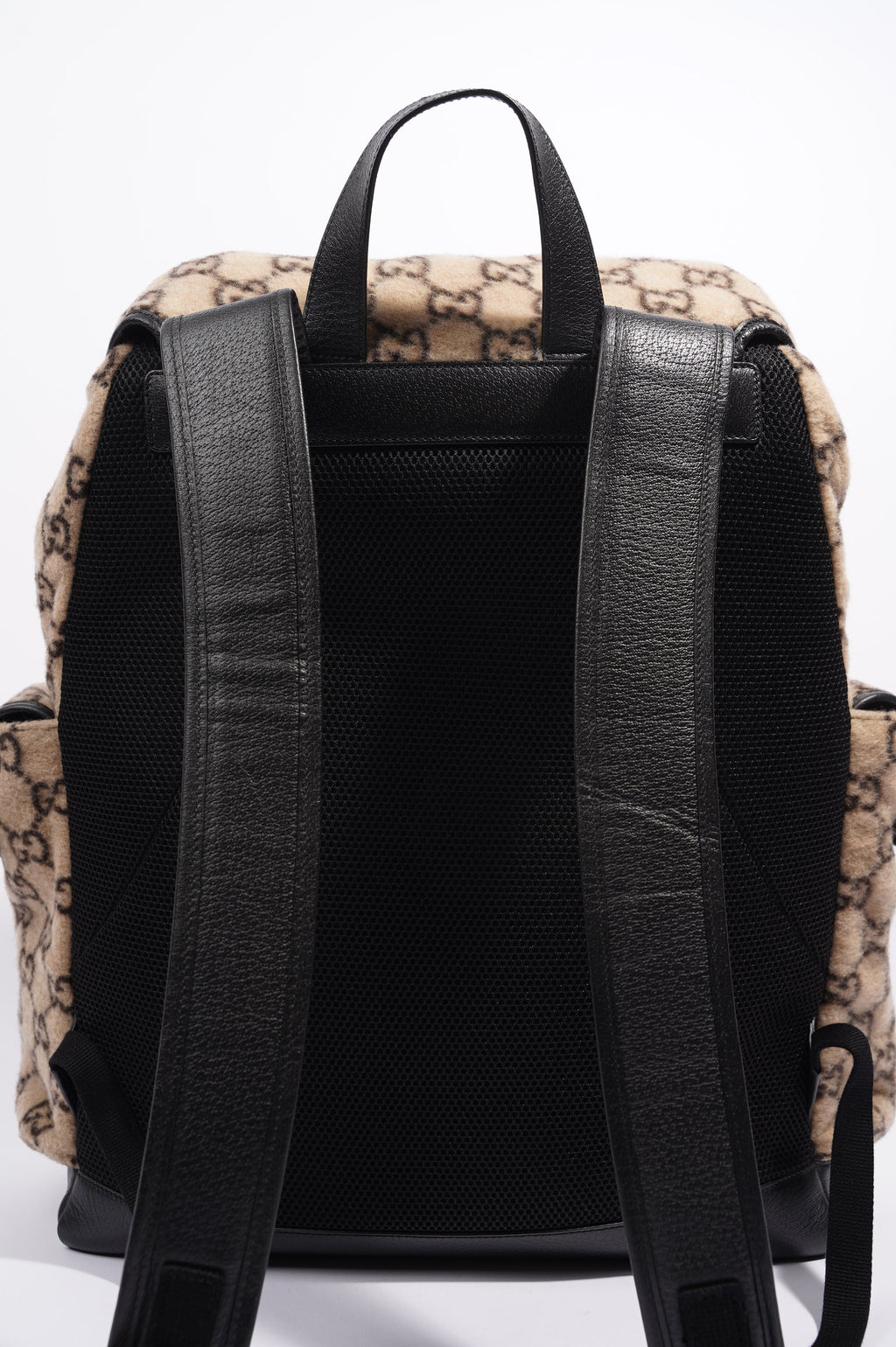 Gucci Womens GG Backpack Beige Wool