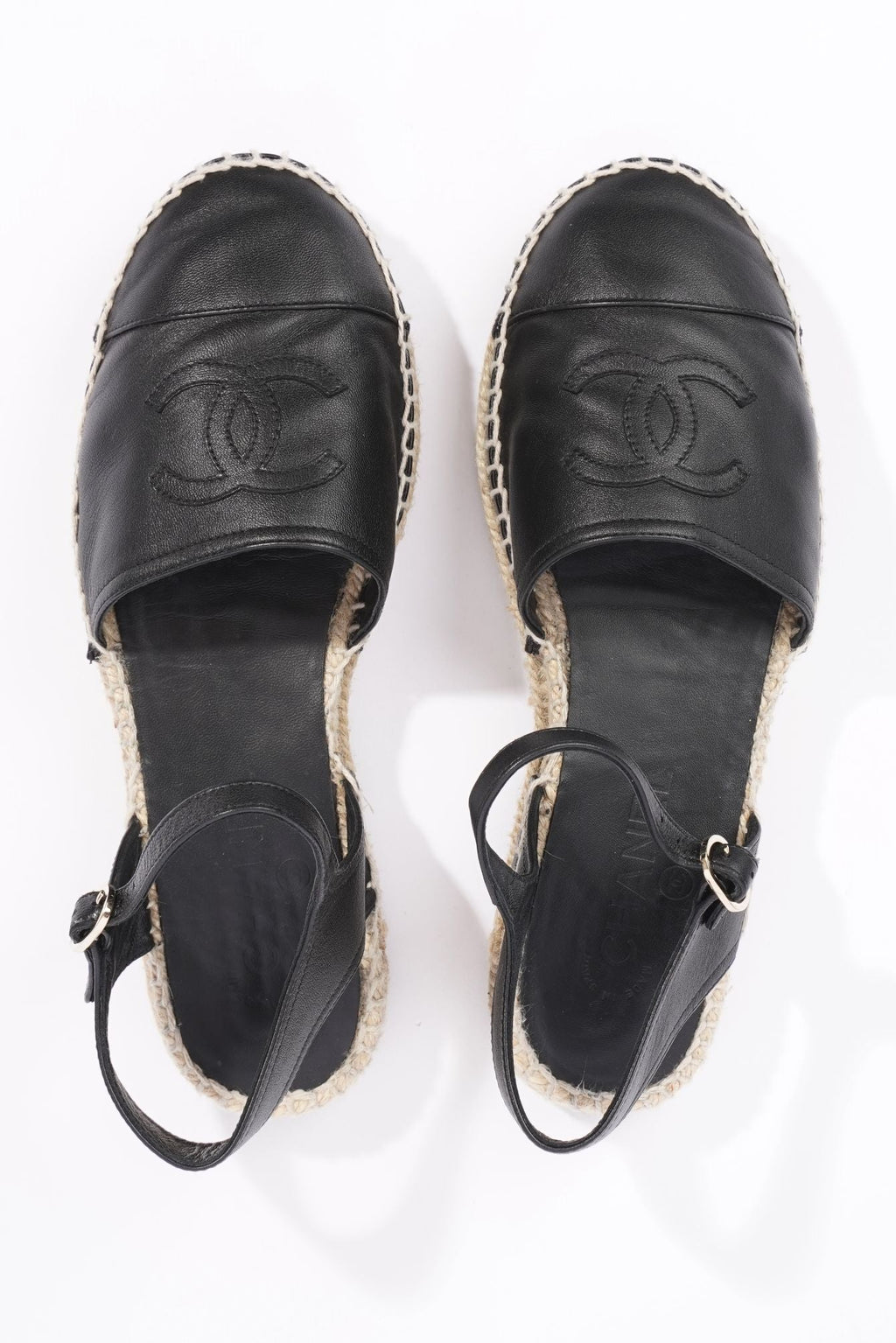Chanel Womens Strap Espadrilles Black EU 38 / UK 5