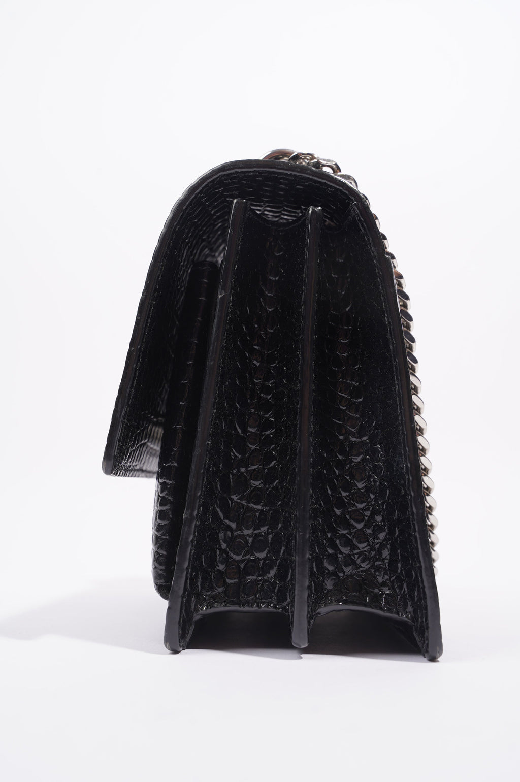 Saint Laurent Womens Sunset Bag Black Croc Medium