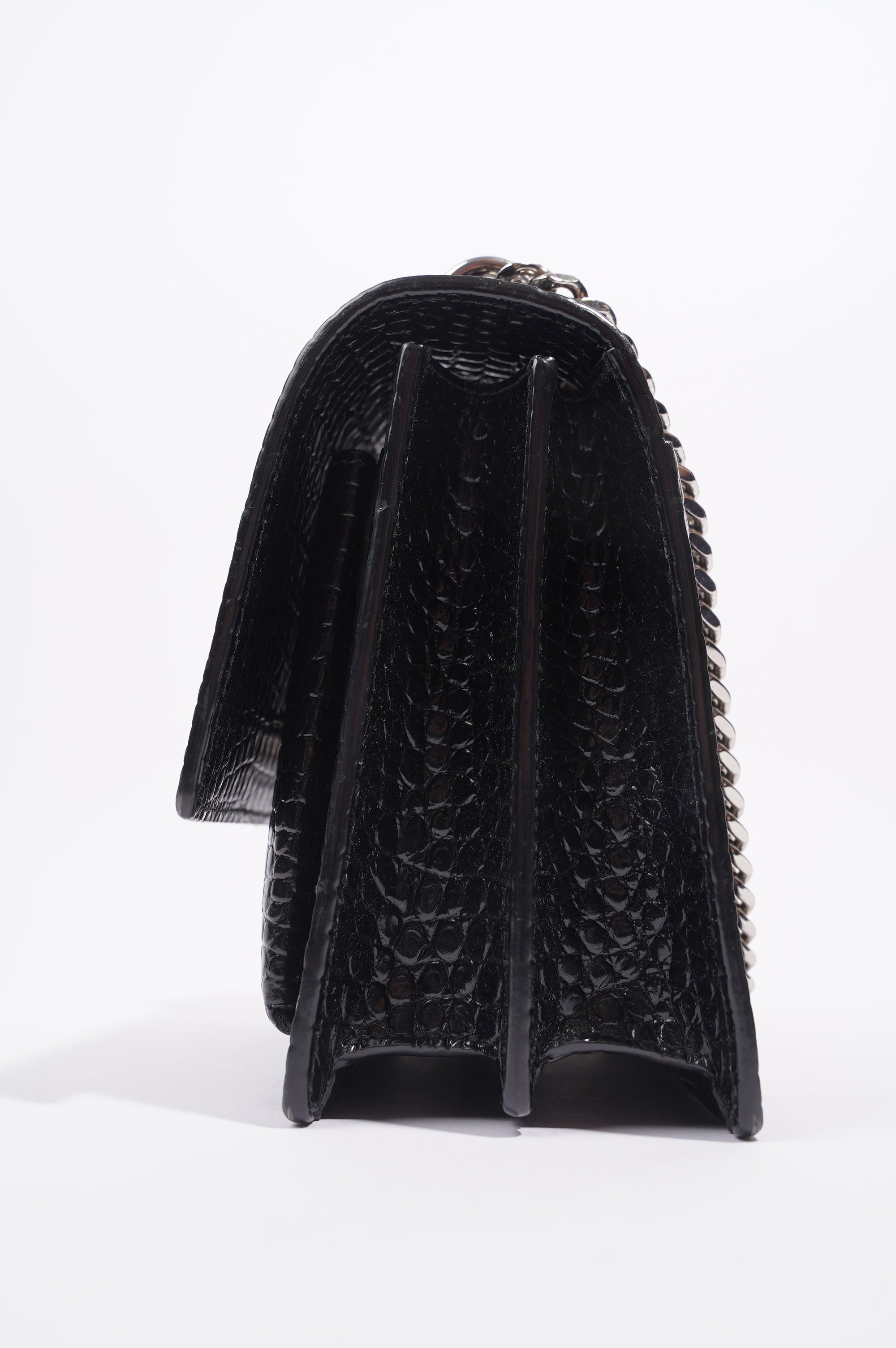 Saint Laurent Womens Sunset Bag Black Croc Medium