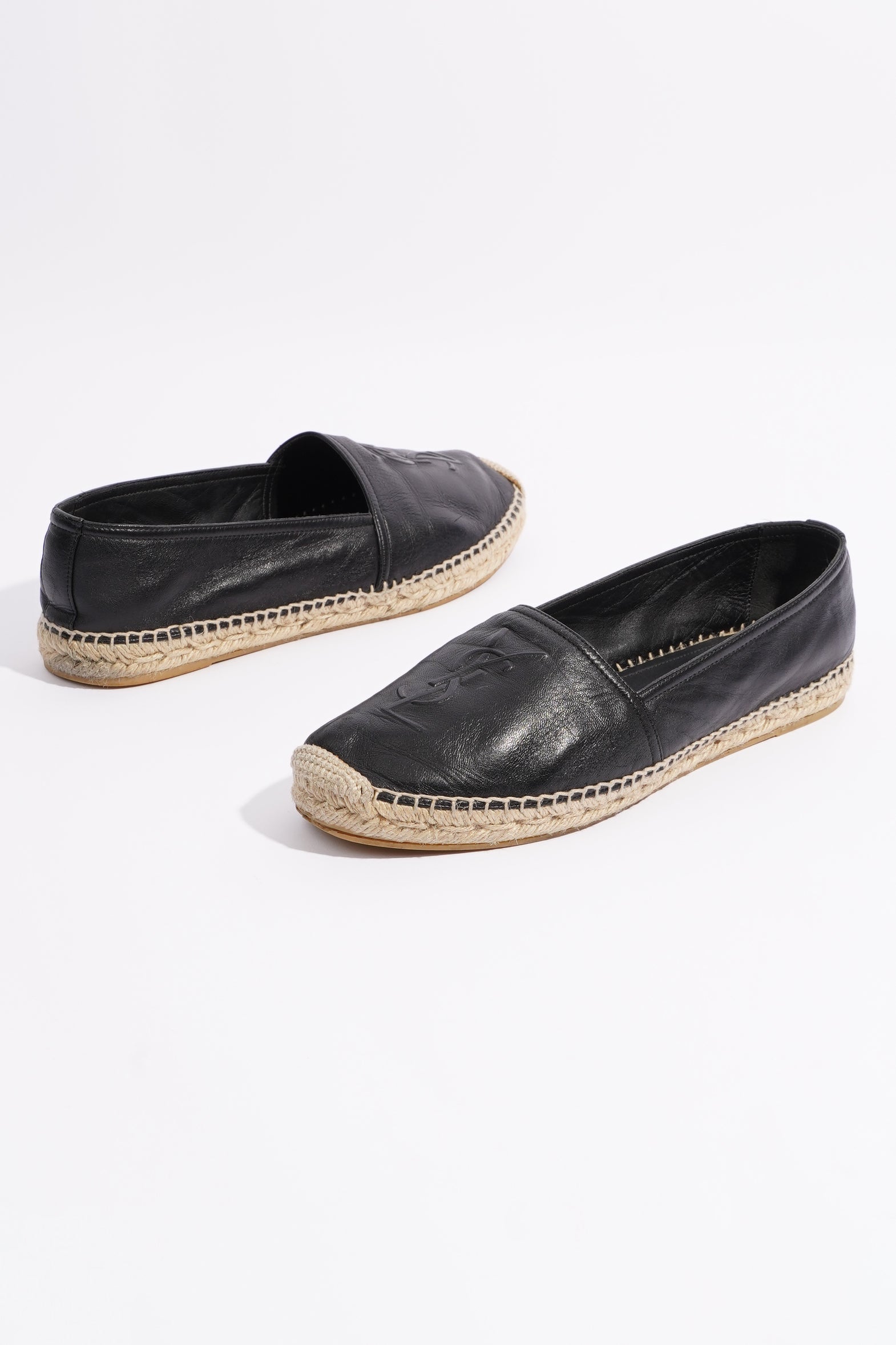 Saint Laurent Womens Espadrille Nappa Nero Black / Leather EU 40 / UK 7