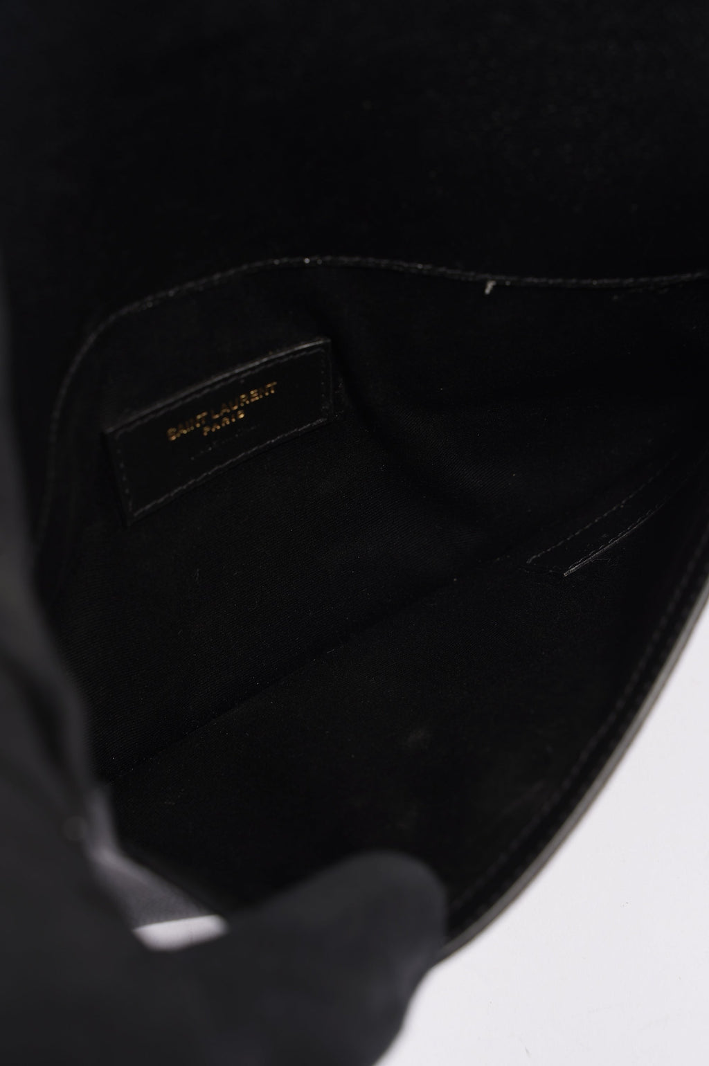 Saint Laurent Womens Uptown Pouch Black / Gold