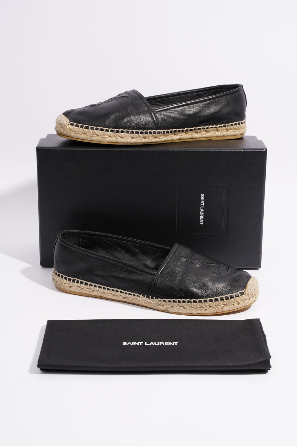 Saint Laurent Womens Espadrille Nappa Nero Black / Leather EU 40 / UK 7