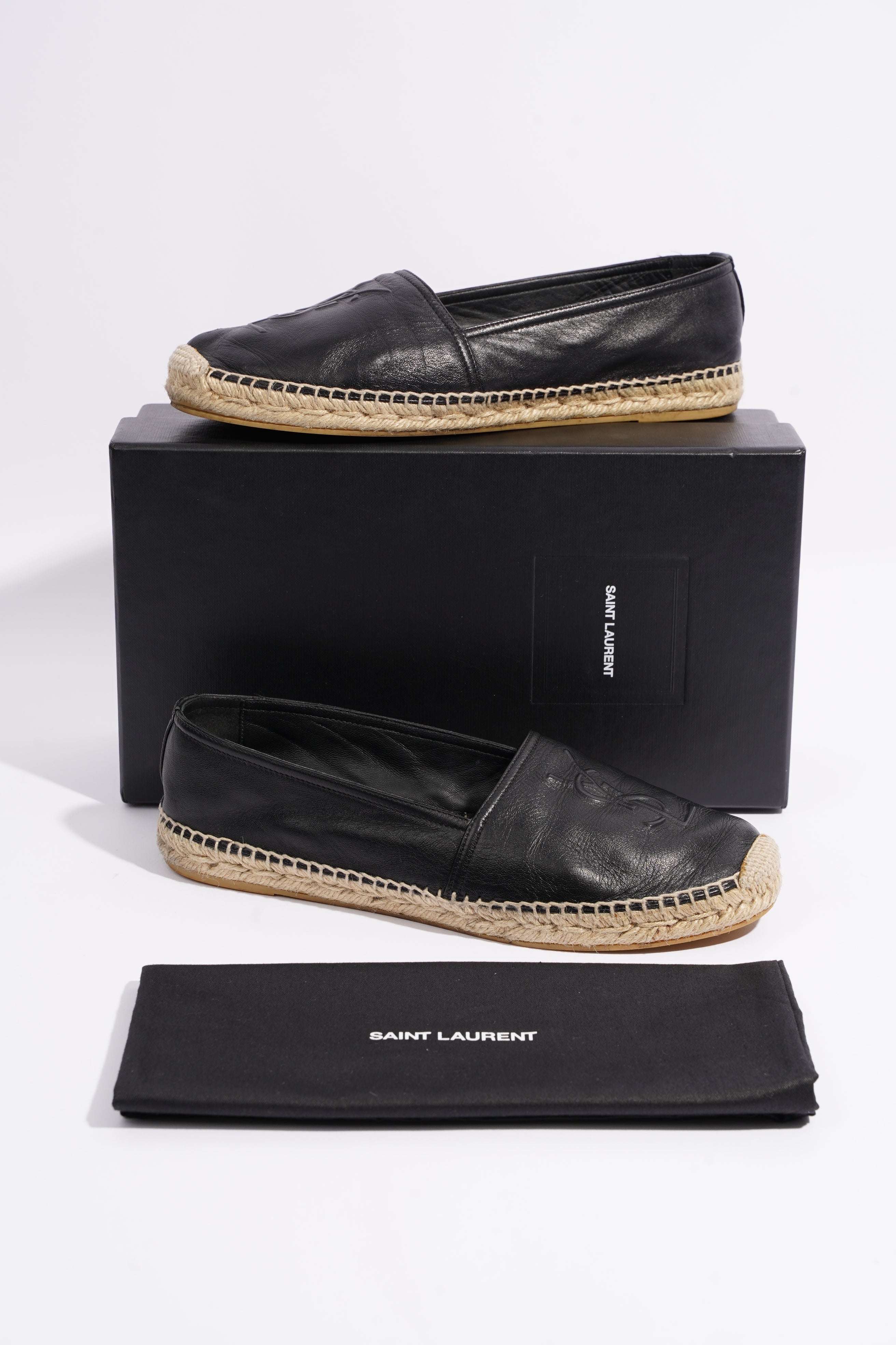 Saint Laurent Womens Espadrille Nappa Nero Black / Leather EU 40 / UK 7