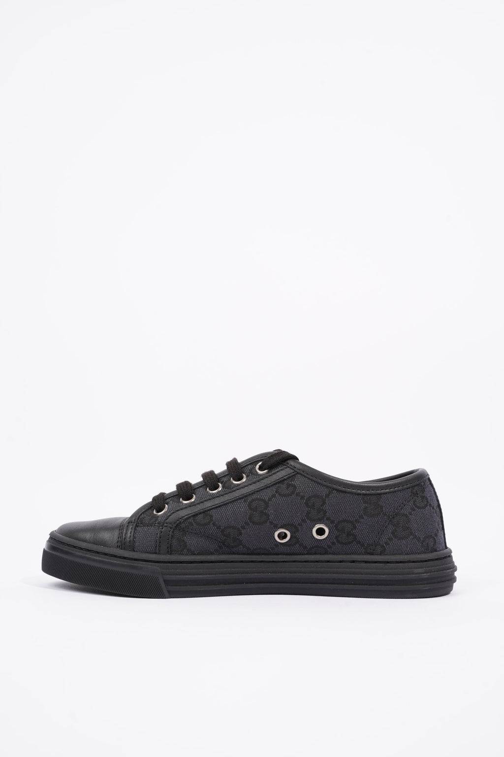 Gucci Womens GG Low Top Sneaker Black EU 34.5 / UK 1.5
