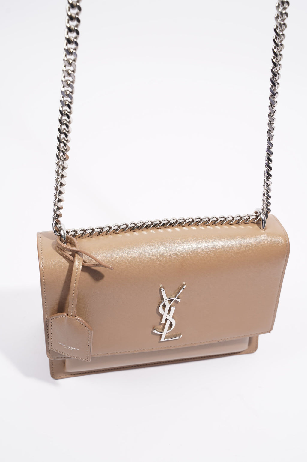 Saint Laurent Womens Sunset Chain Bag Dark Beige Medium