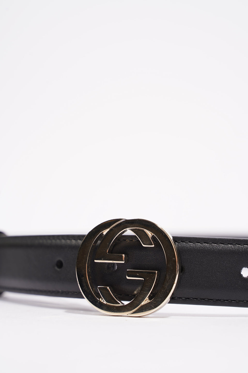 Gucci Womens Interlocking Belt Black / Silver 95cm - 38"