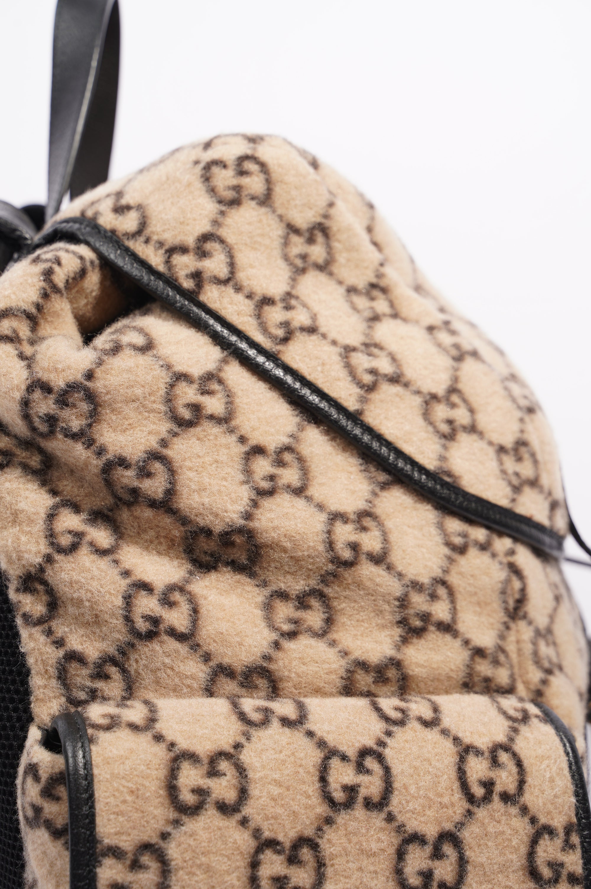 Gucci Womens GG Backpack Beige Wool