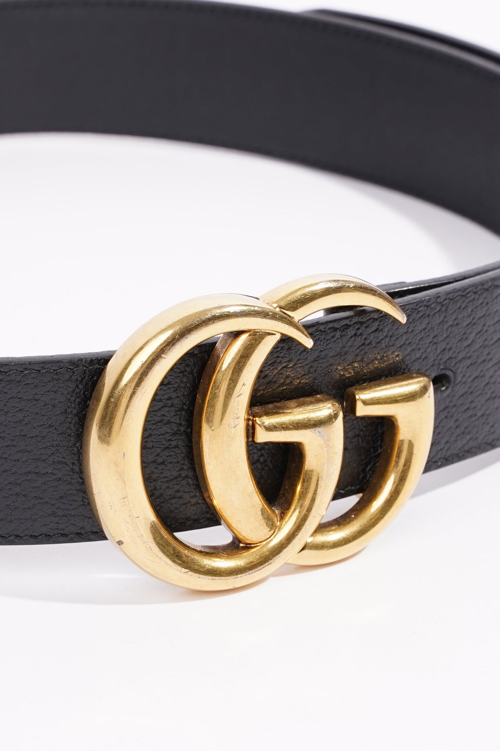 Gucci Womens Marmont GG Buckle Belt Black Leather 80cm - 32"