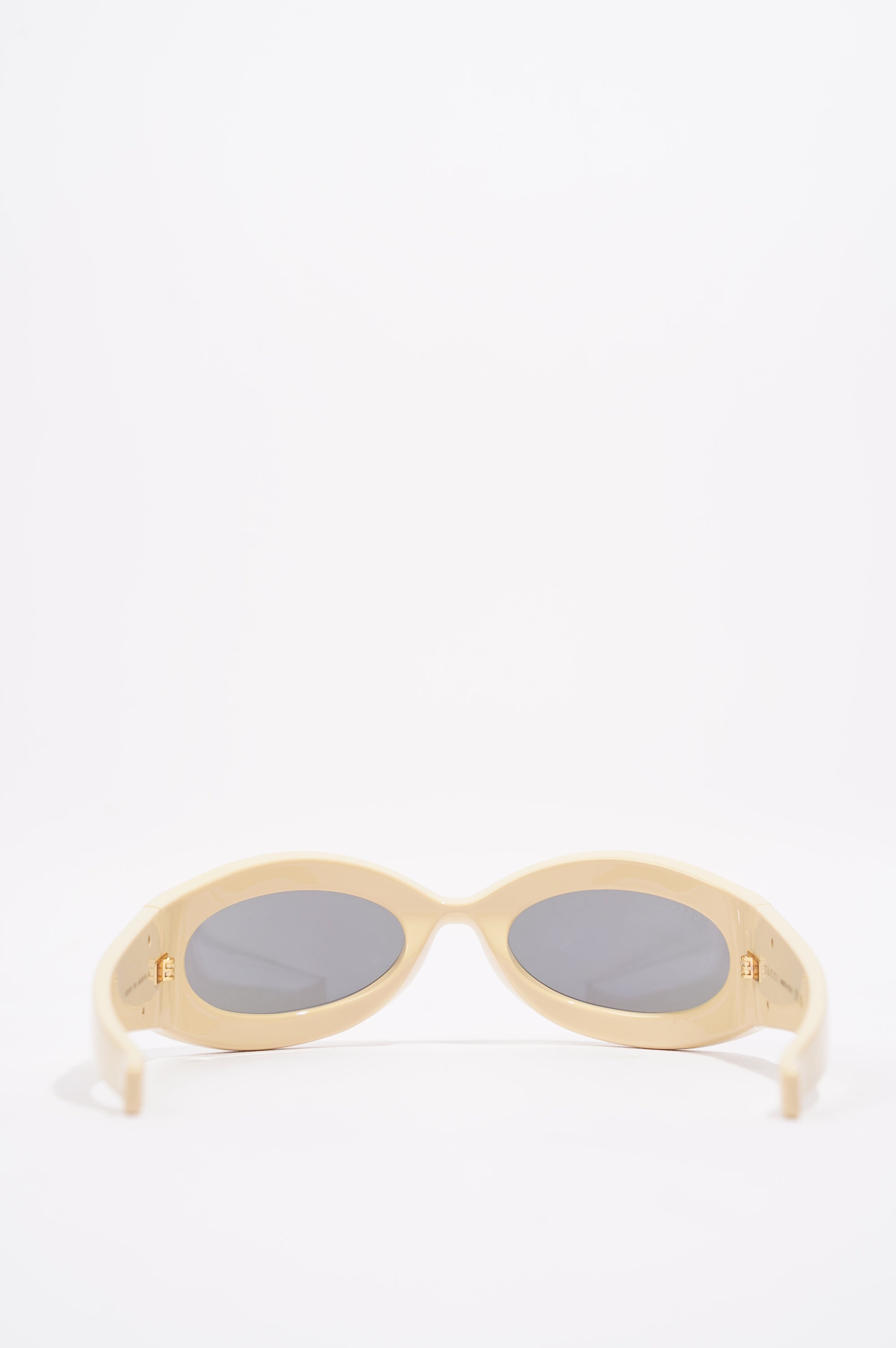Gucci Womens Oval Mirrored Lenses Sunglasses Cream 110
