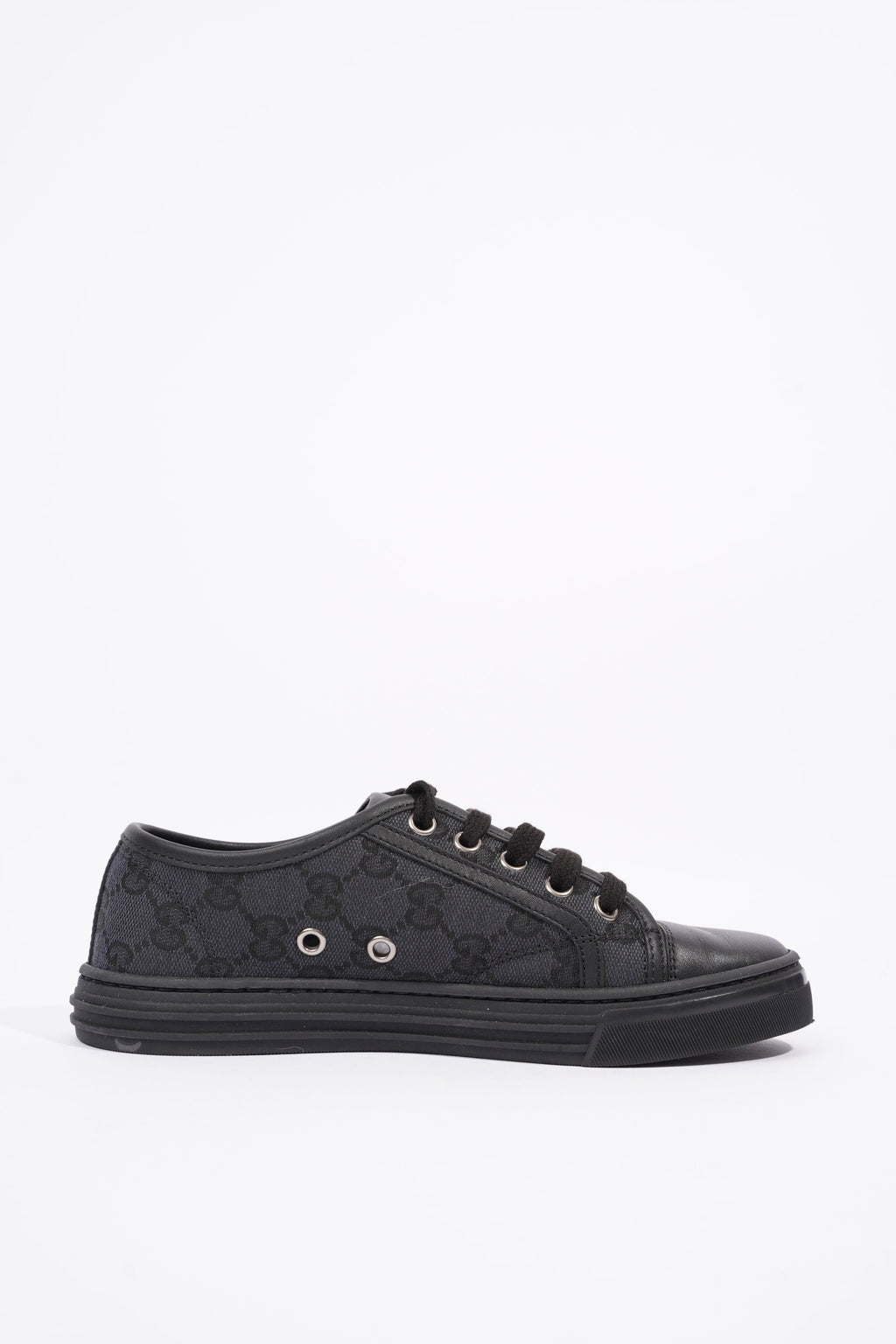 Gucci Womens GG Low Top Sneaker Black EU 34.5 / UK 1.5