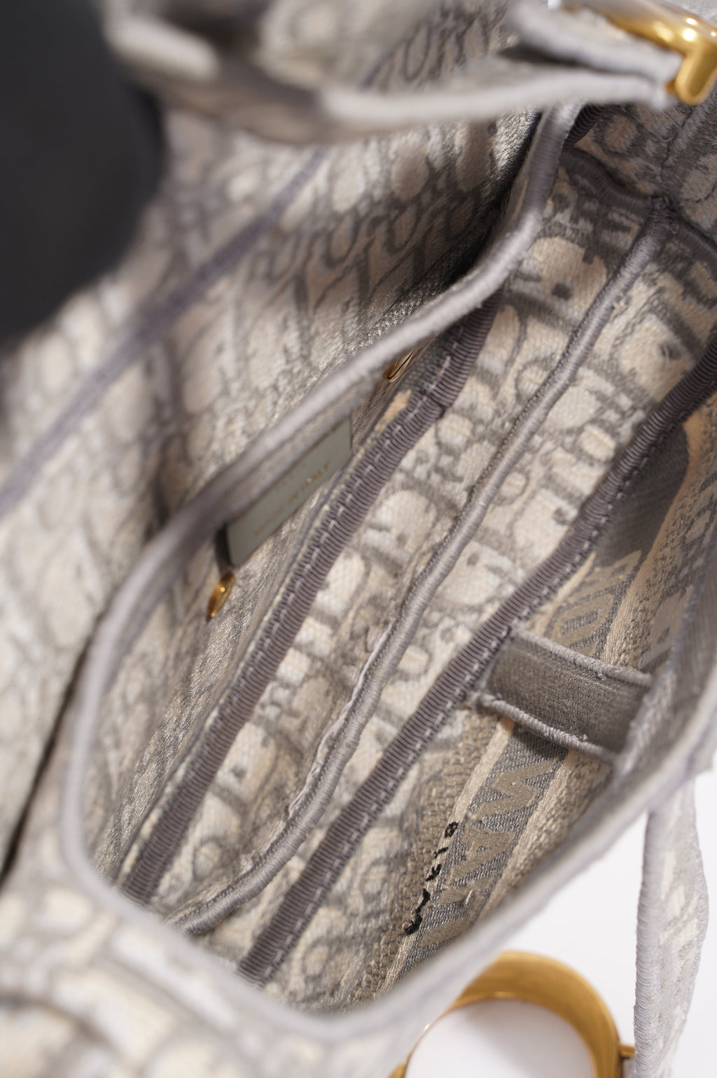 Christian Dior Womens Saddle Bag Grey