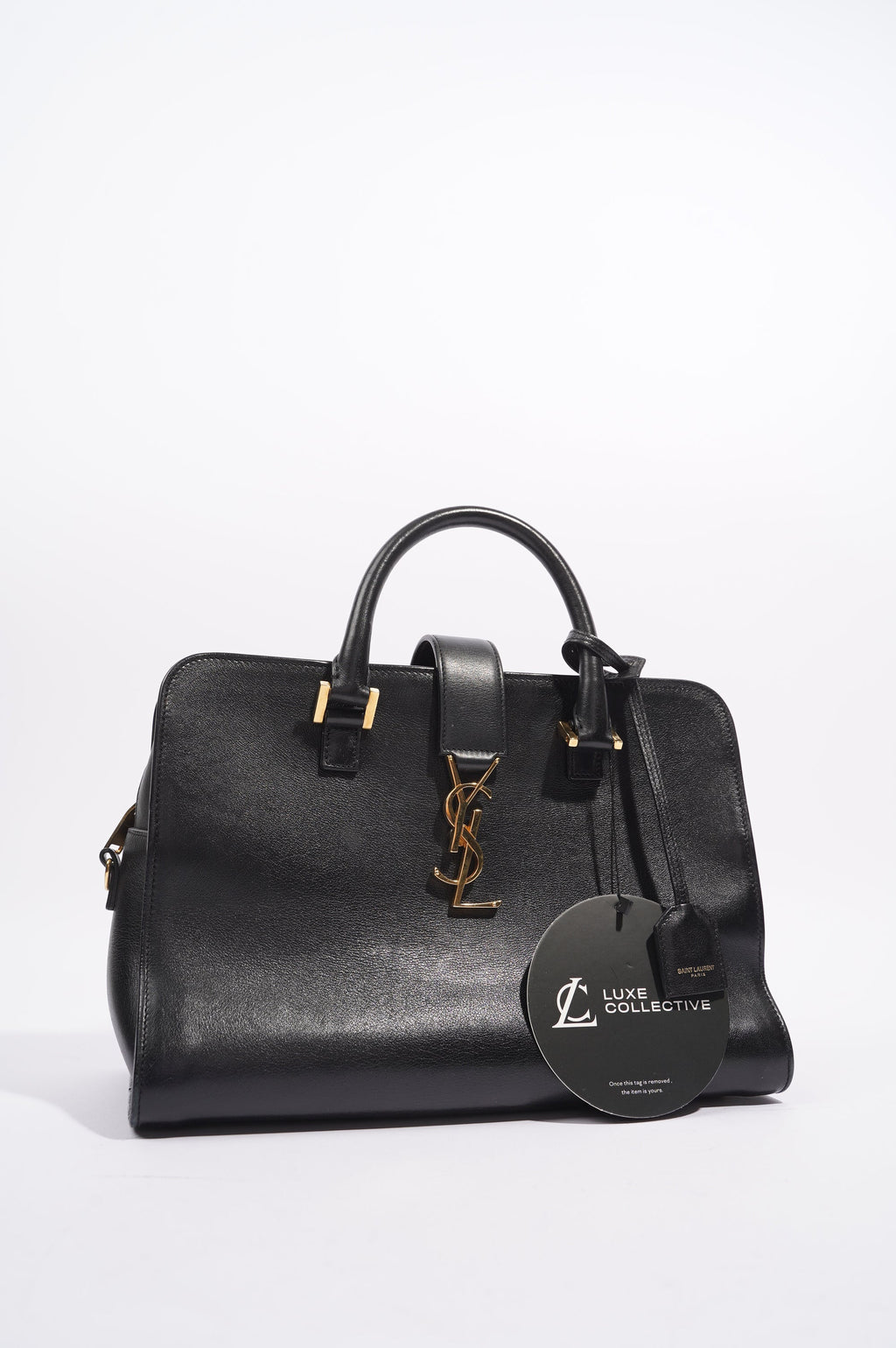 Saint Laurent Womens Cabas Black / Gold Small