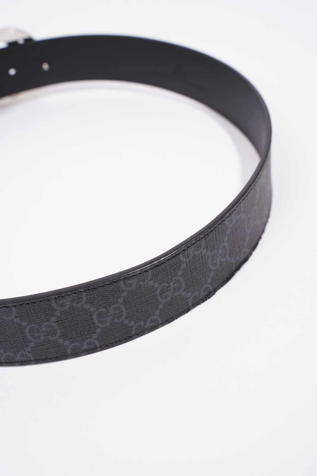 Gucci Mens Interlocking Belt Black / Silver 85-34
