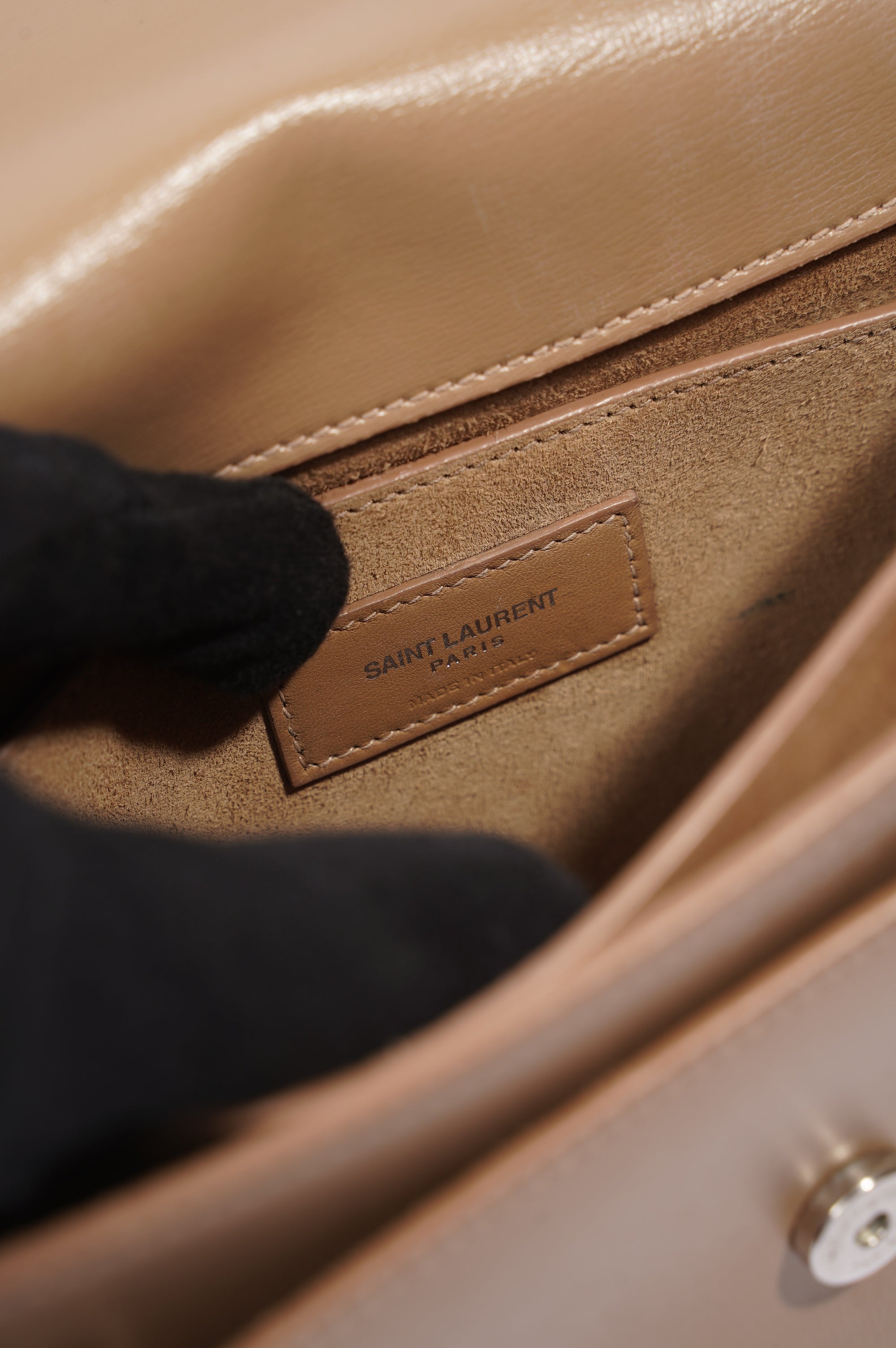 Saint Laurent Womens Sunset Chain Bag Dark Beige Medium
