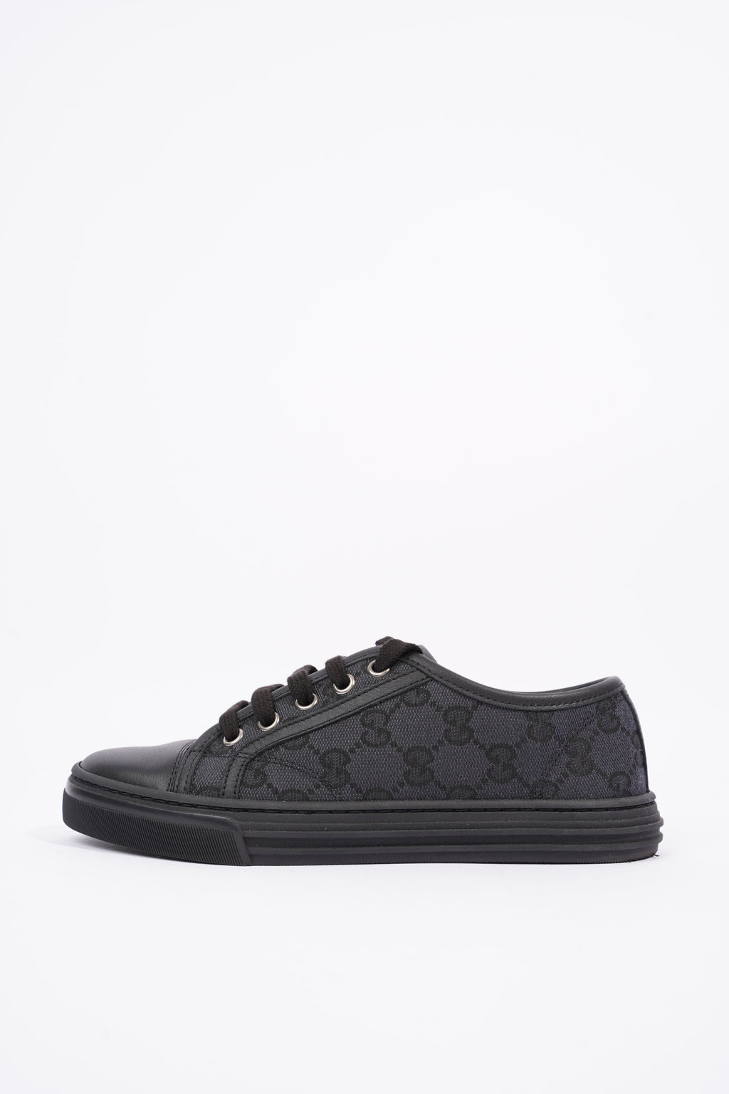 Gucci Womens GG Low Top Sneaker Black EU 34.5 / UK 1.5
