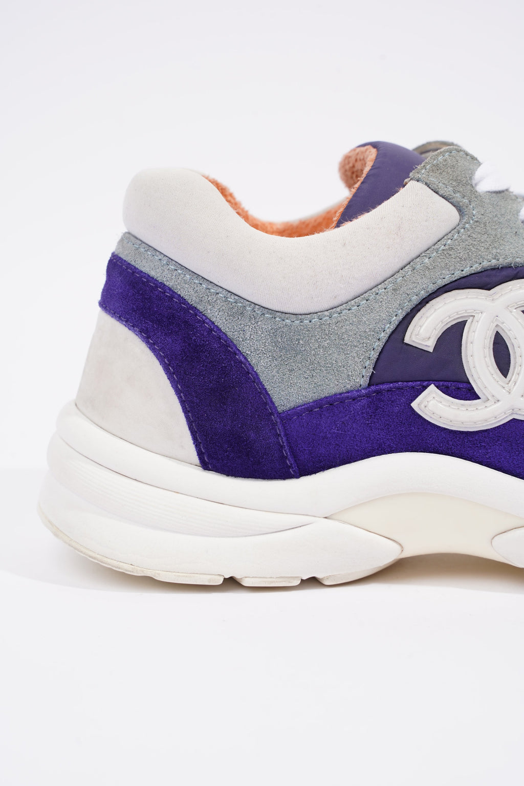 Chanel Womens CC Logo Sneaker Blue / White / Orange EU 39 / UK 6
