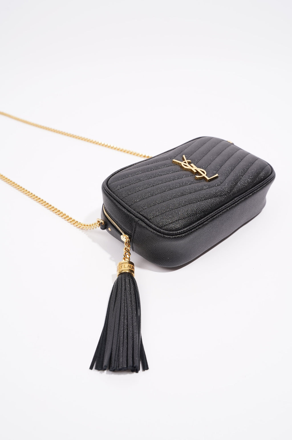 Saint Laurent Womens Lou Camera Bag Black Leather Mini