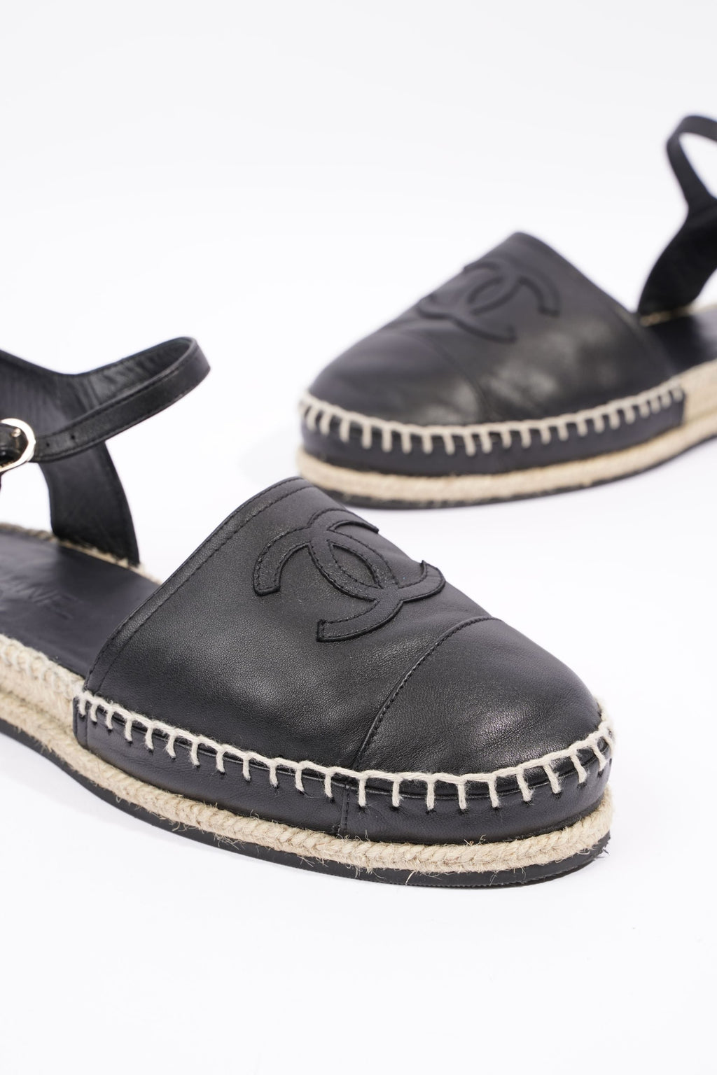 Chanel Womens Strap Espadrilles Black EU 38 / UK 5