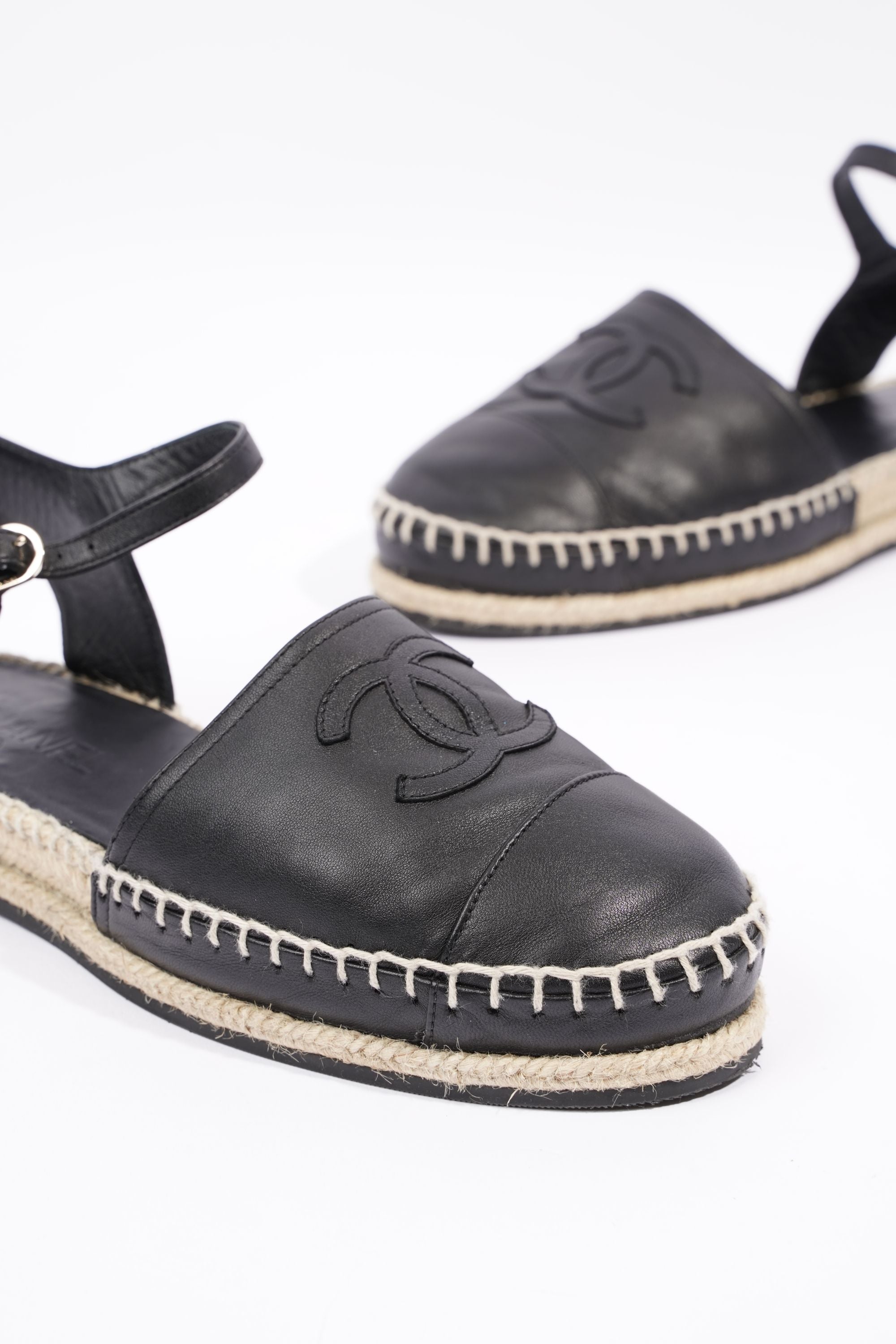 Chanel Womens Strap Espadrilles Black EU 38 / UK 5
