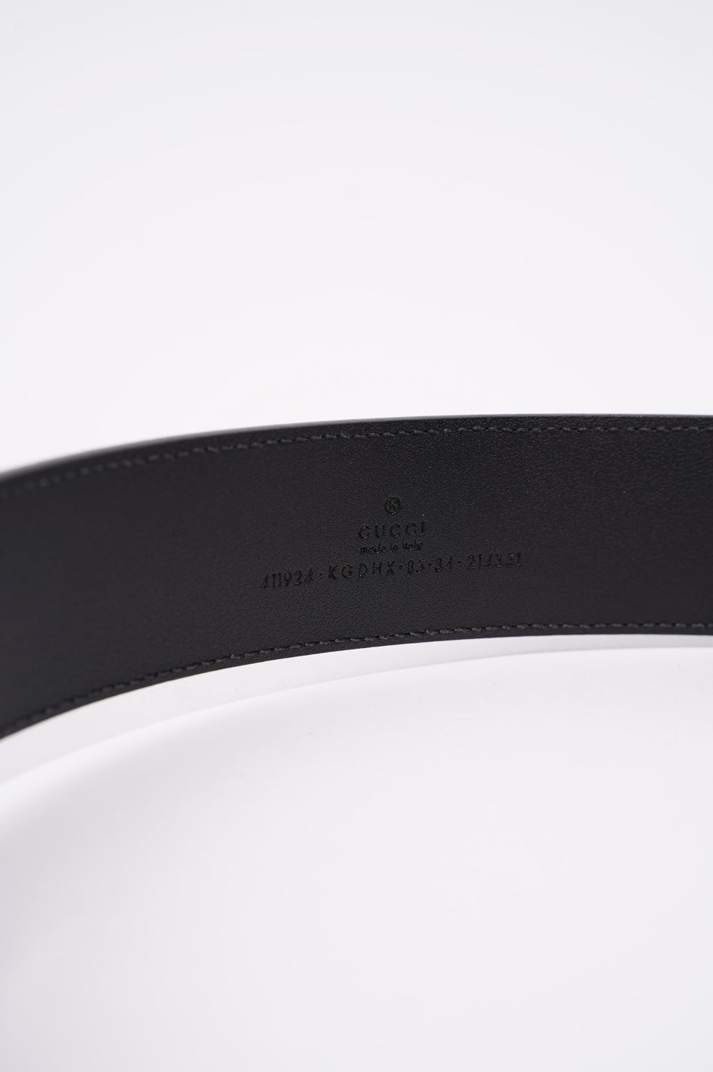 Gucci Mens Interlocking Belt Black / Silver 85-34