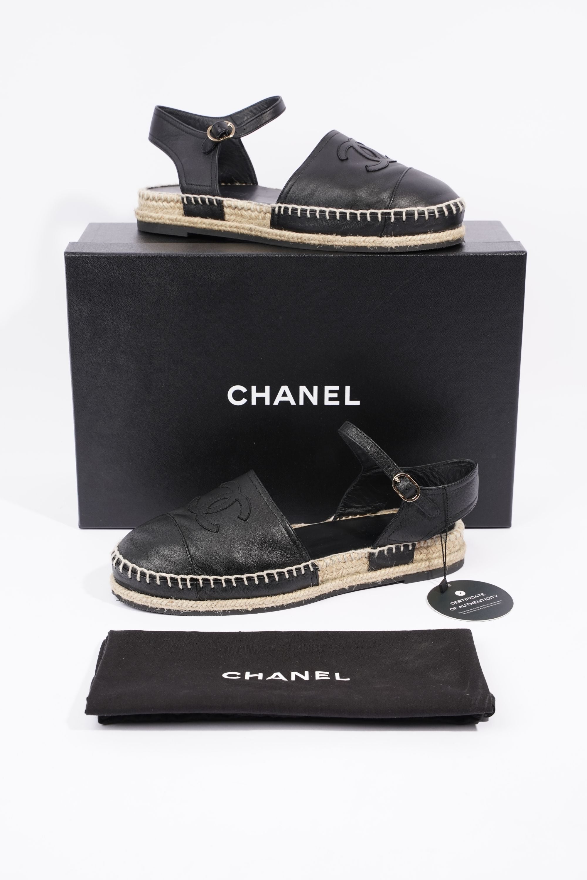 Chanel Womens Strap Espadrilles Black EU 38 / UK 5