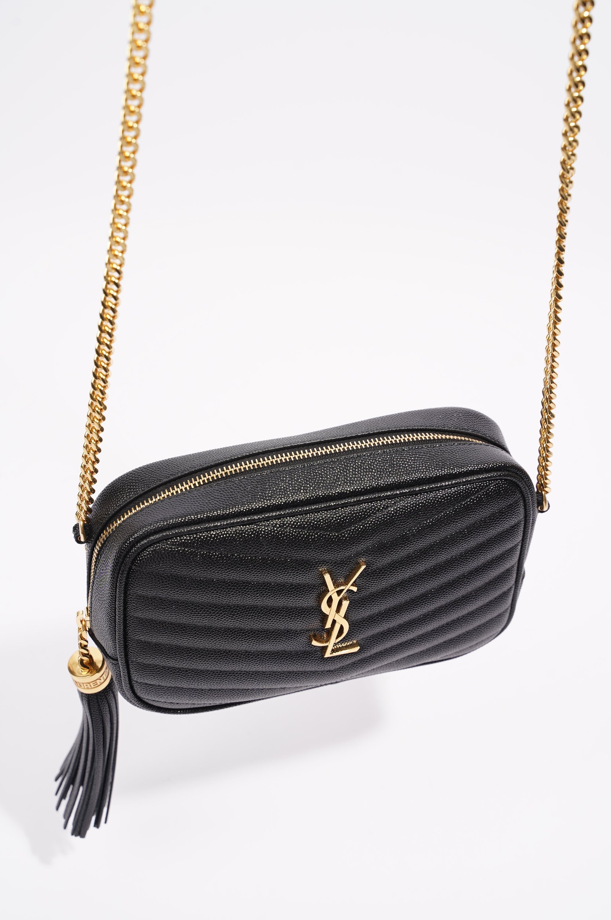 Saint Laurent Womens Lou Camera Bag Black Leather Mini
