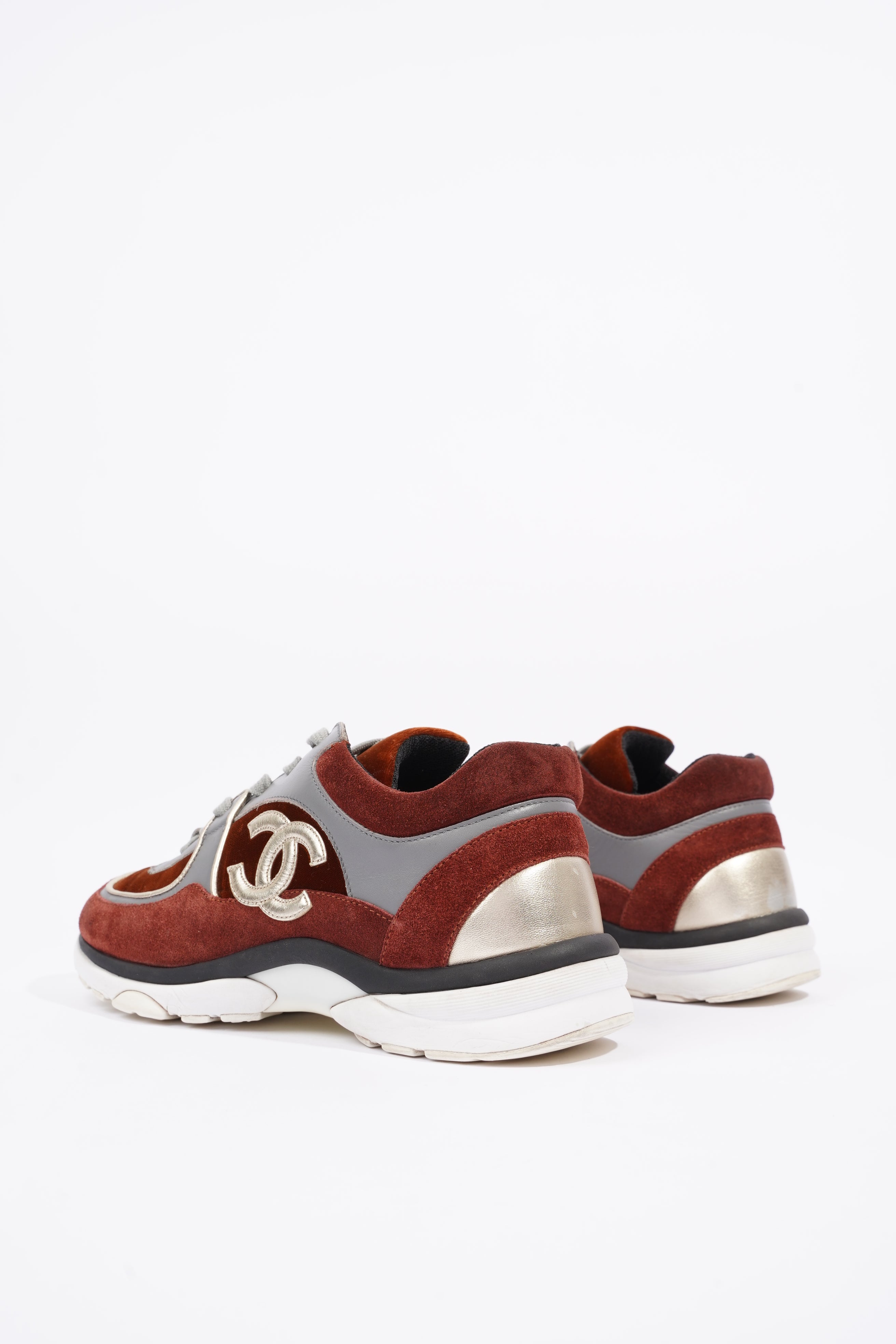 Chanel Womens Runner Maroon / Grey EU 37.5 / UK 4.5