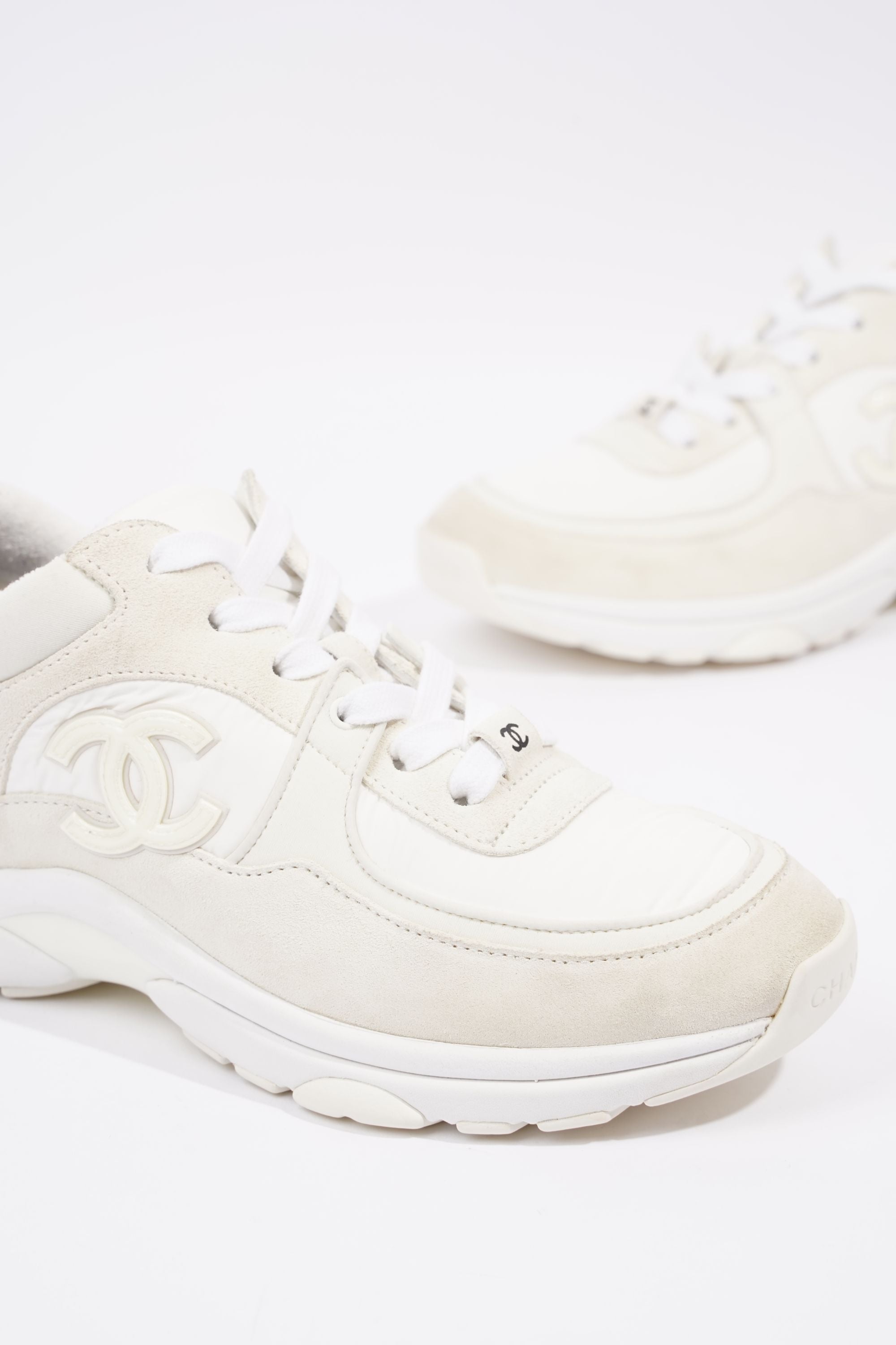 Chanel Womens CC Logo White / Cream EU 36 / UK 3