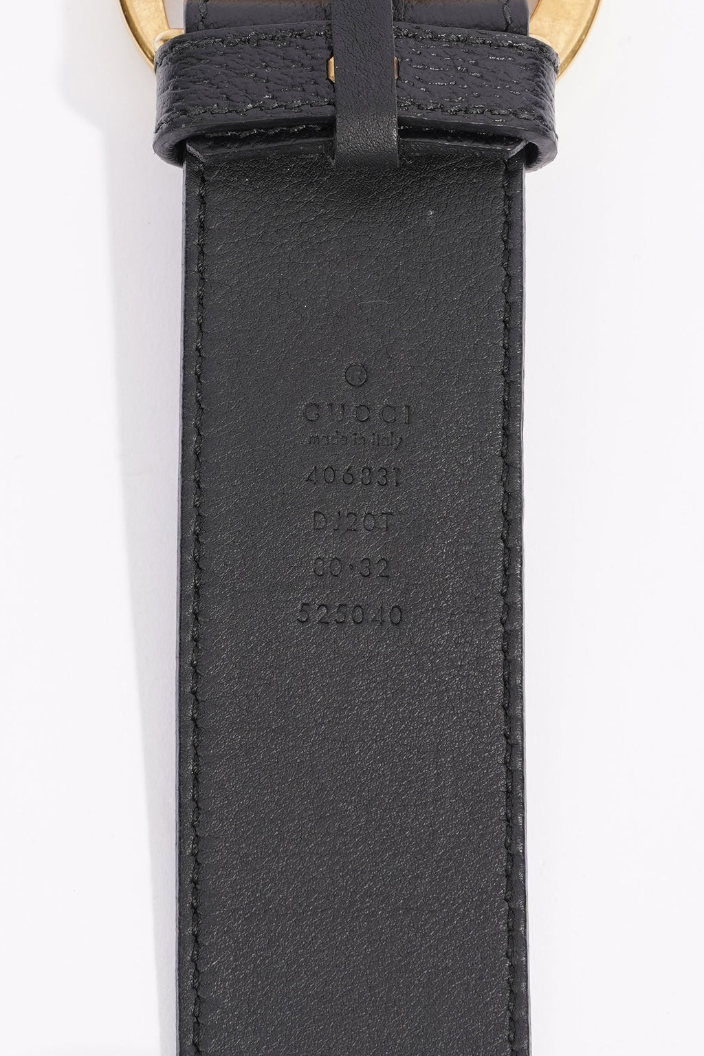 Gucci Womens Marmont GG Buckle Belt Black Leather 80cm - 32"