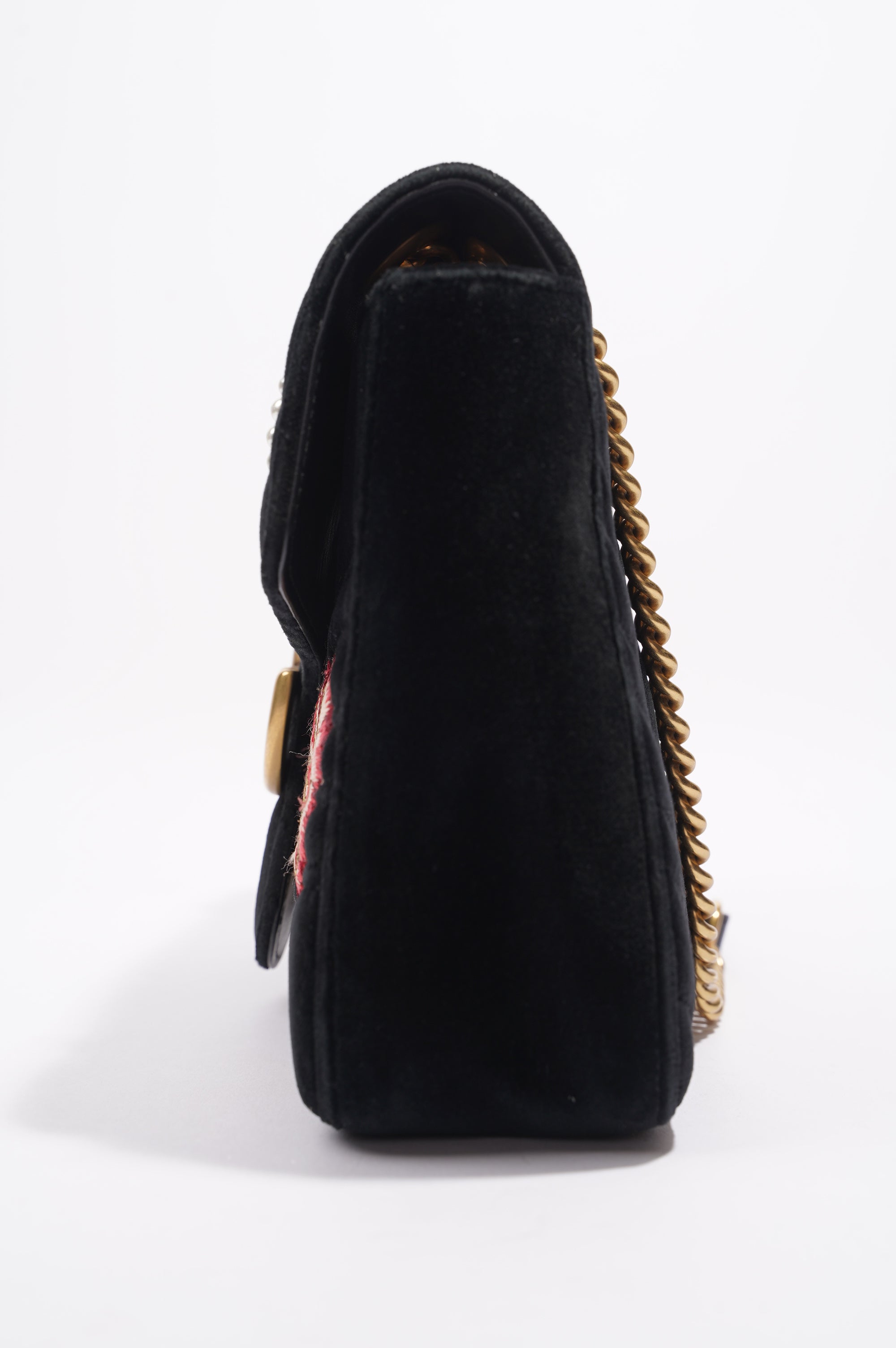 Gucci Mamont Loved Flap Black Embroidery / Velvet Medium