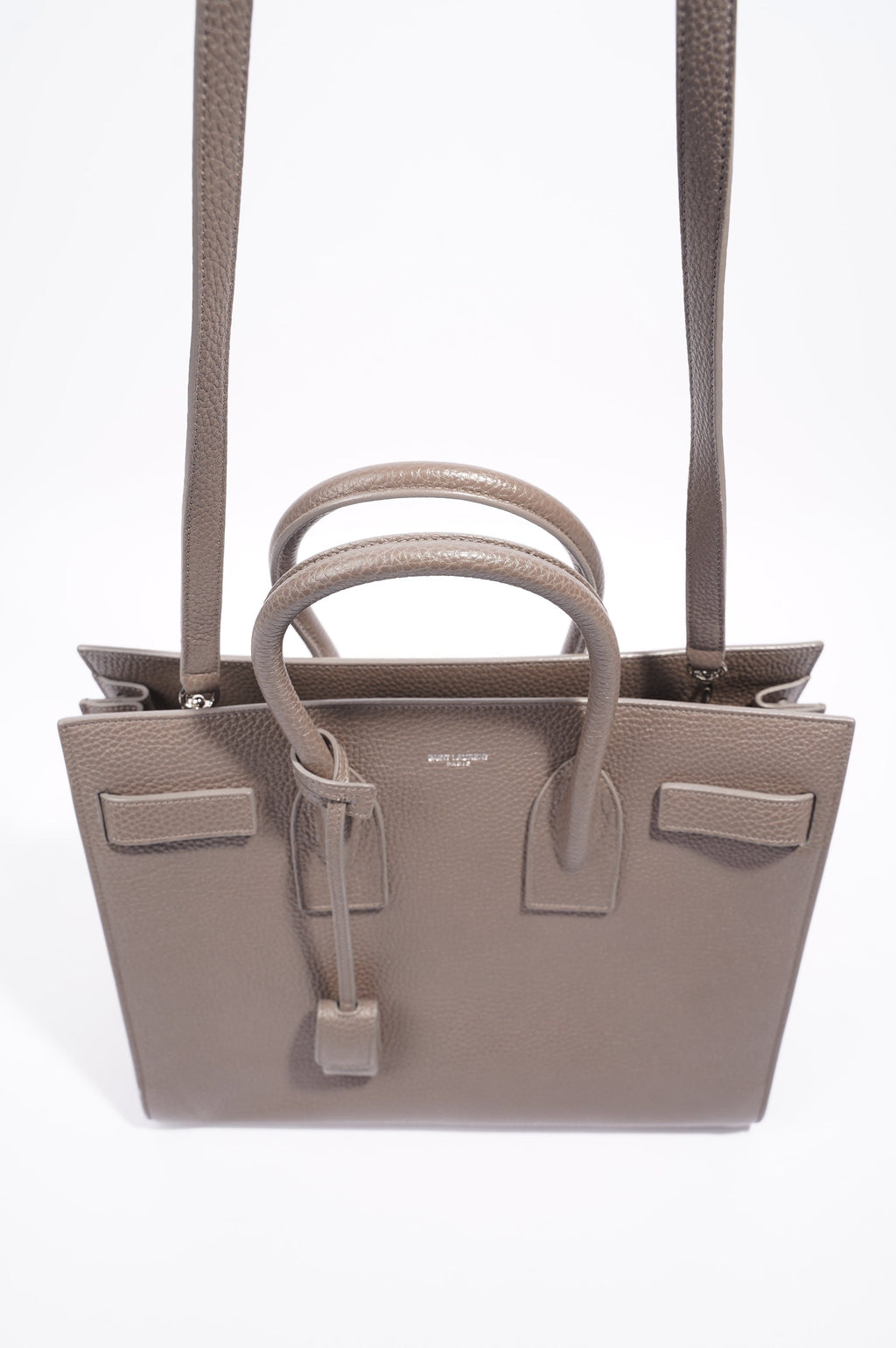 Saint Laurent Sac De Jour Tote Bag Grey Leather Small