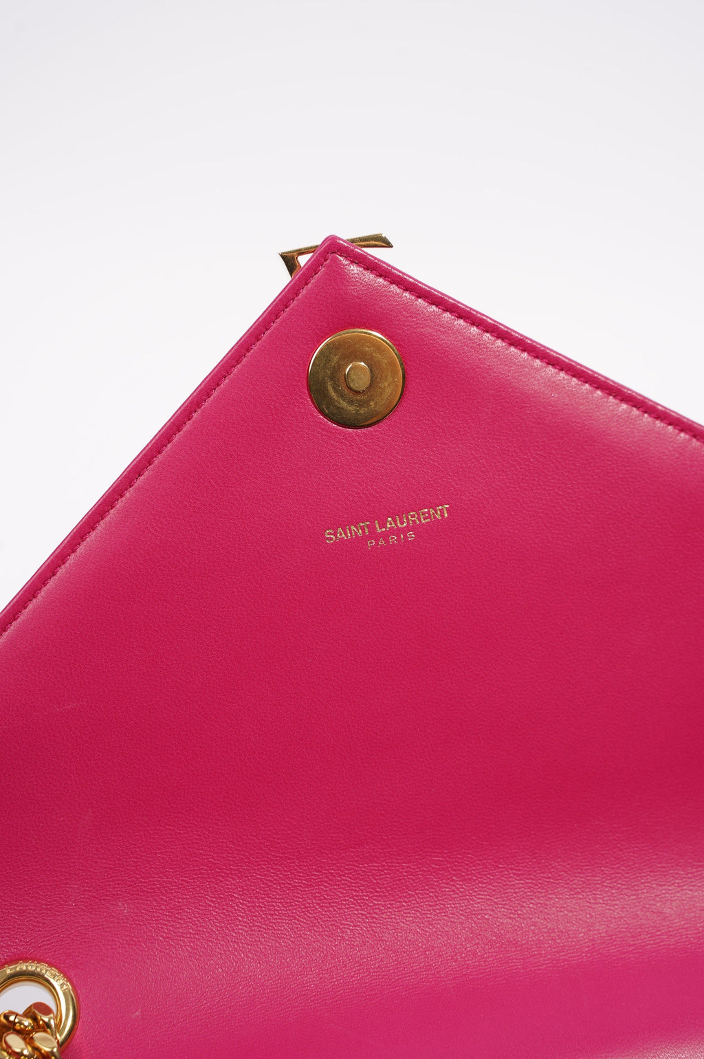 Saint Laurent Womens Chevron Envelope Bag Pink Medium