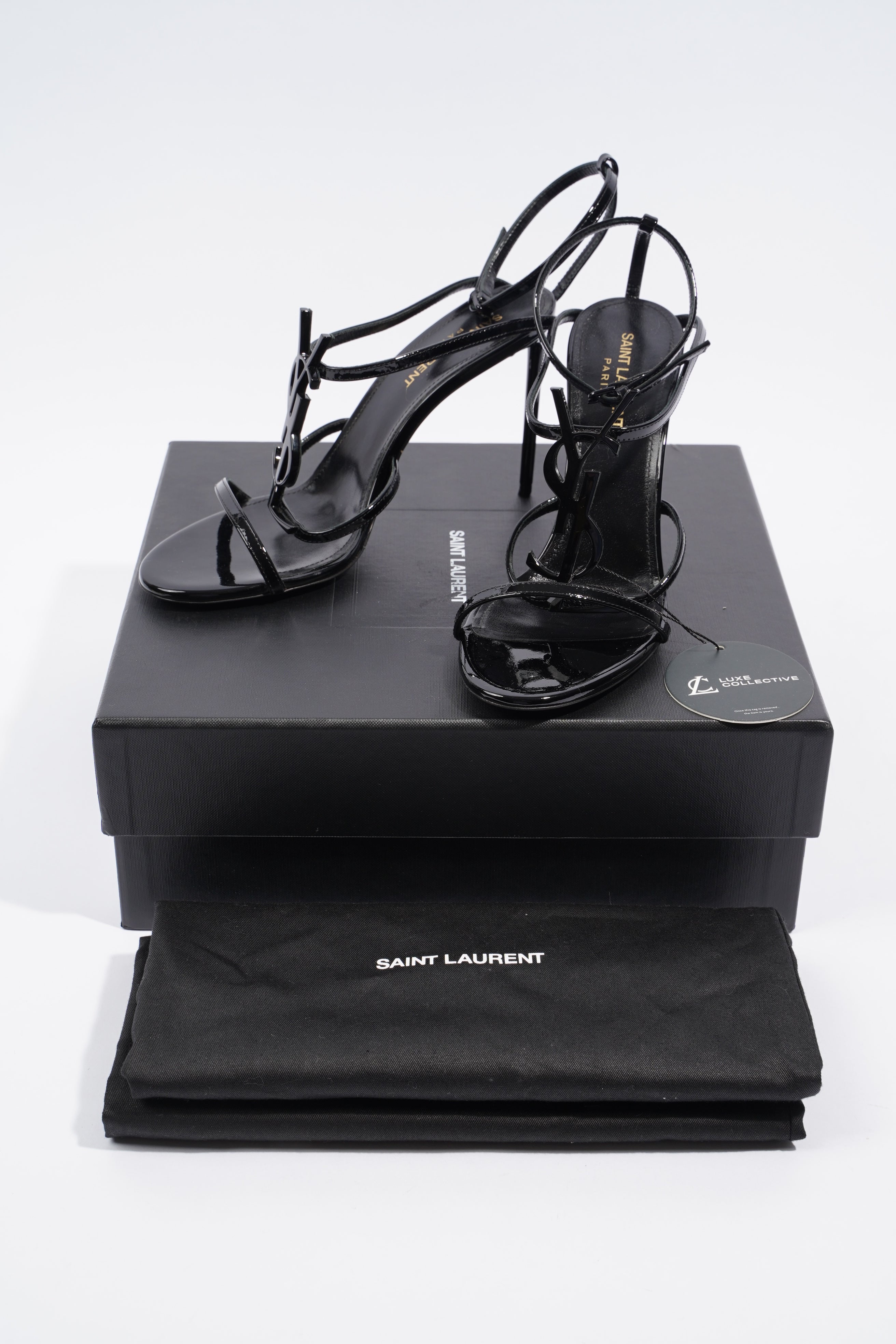 Saint Laurent Cassandra 95 Patent Black EU 37.5 / UK 4.5