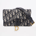 Christian Dior Saddle Belt Bag Blue Oblique Canvas