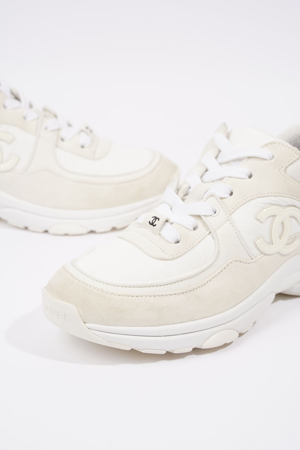 Chanel Womens CC Logo White / Cream EU 36 / UK 3