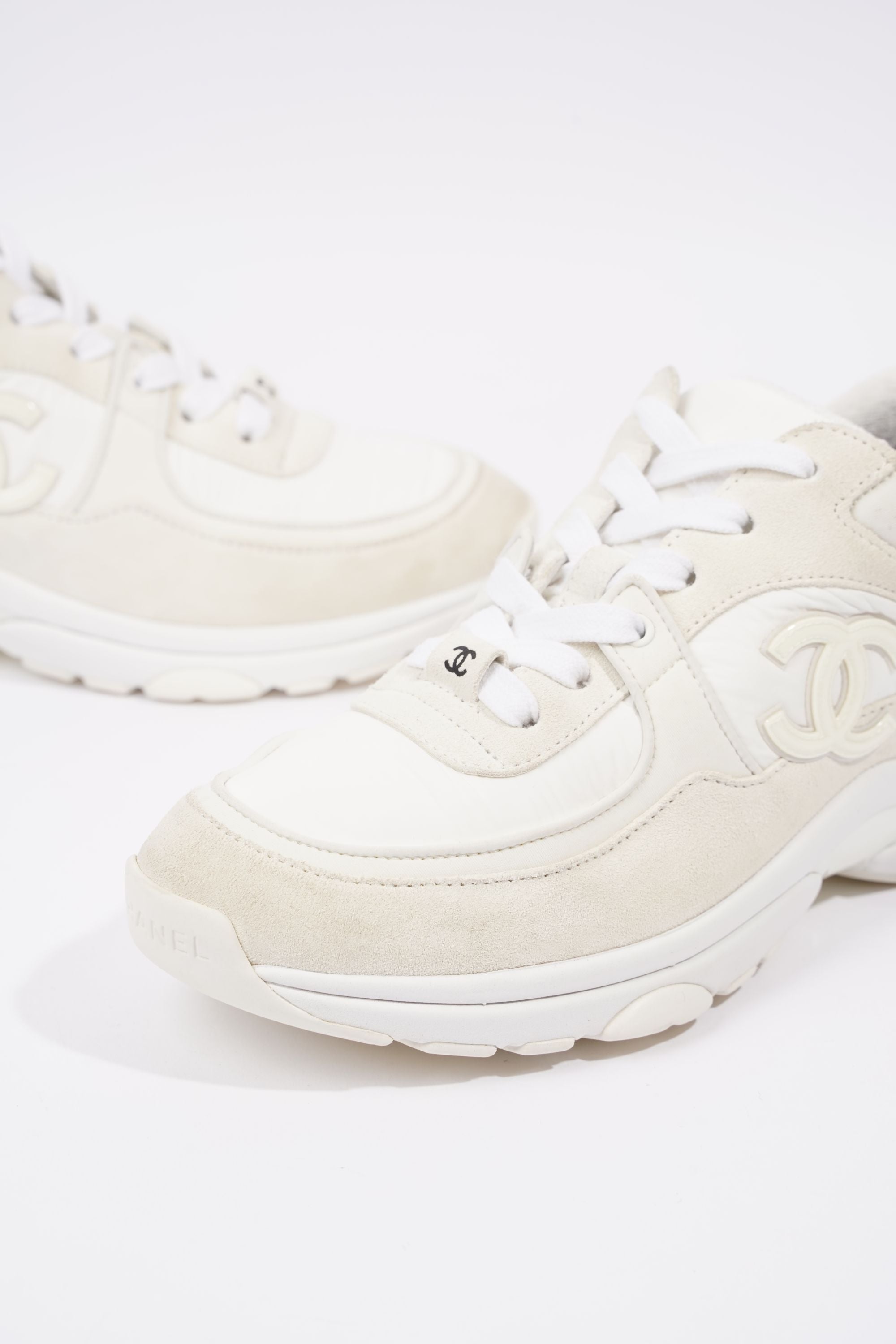 Chanel Womens CC Logo White / Cream EU 36 / UK 3
