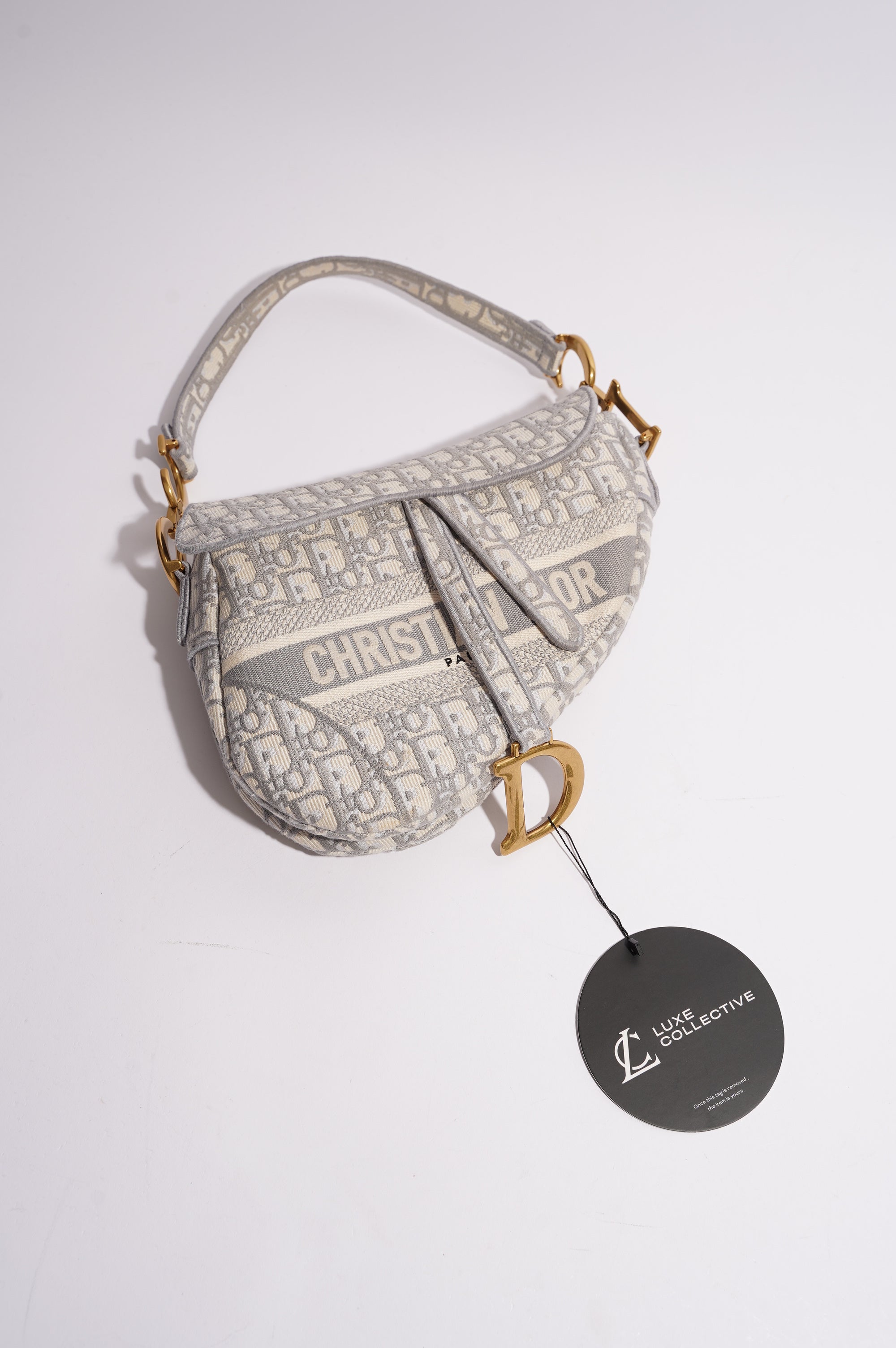 Christian Dior Womens Saddle Bag Grey