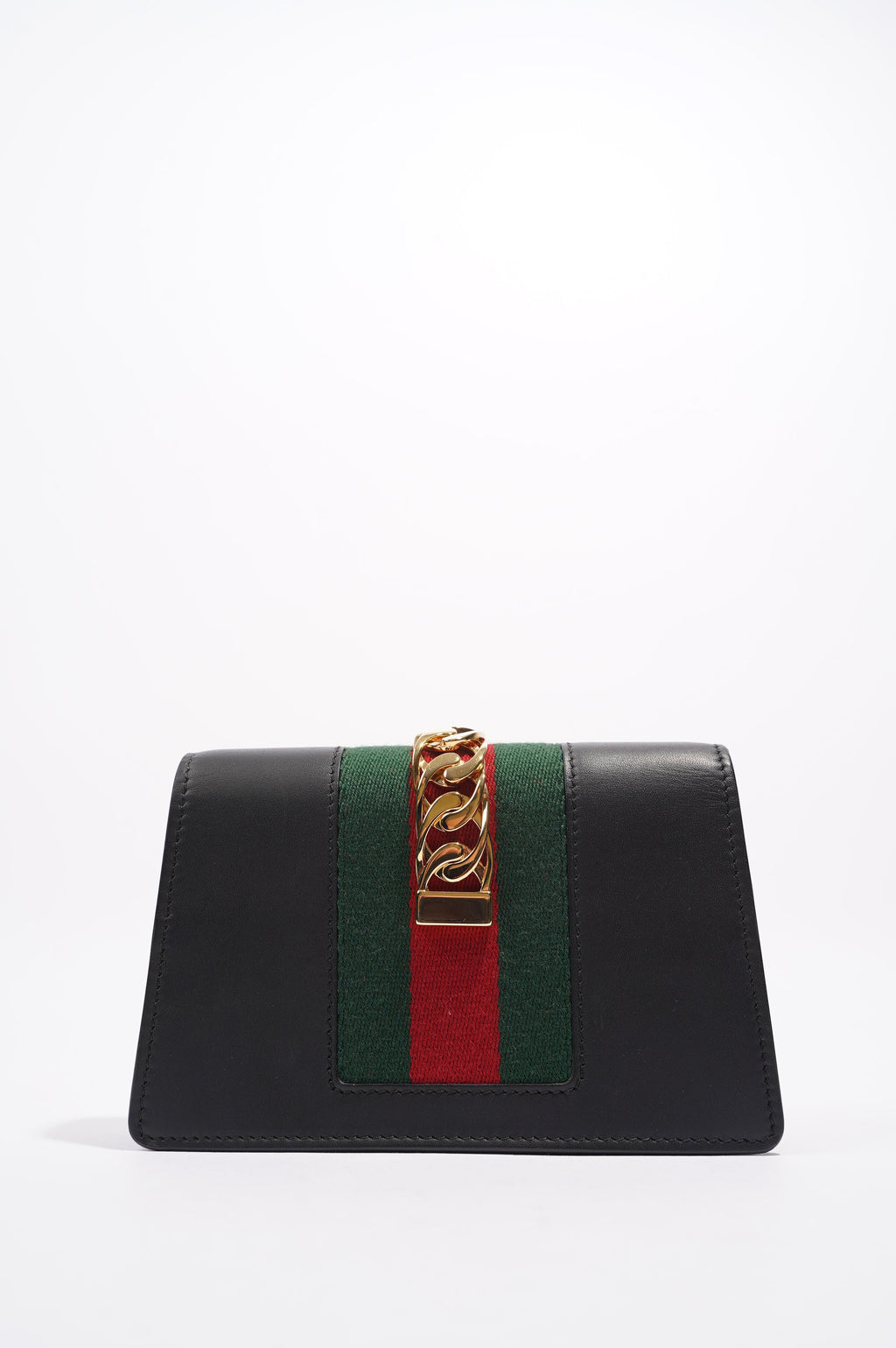 Gucci Womens Sylvie Black / Green / Red Super Mini
